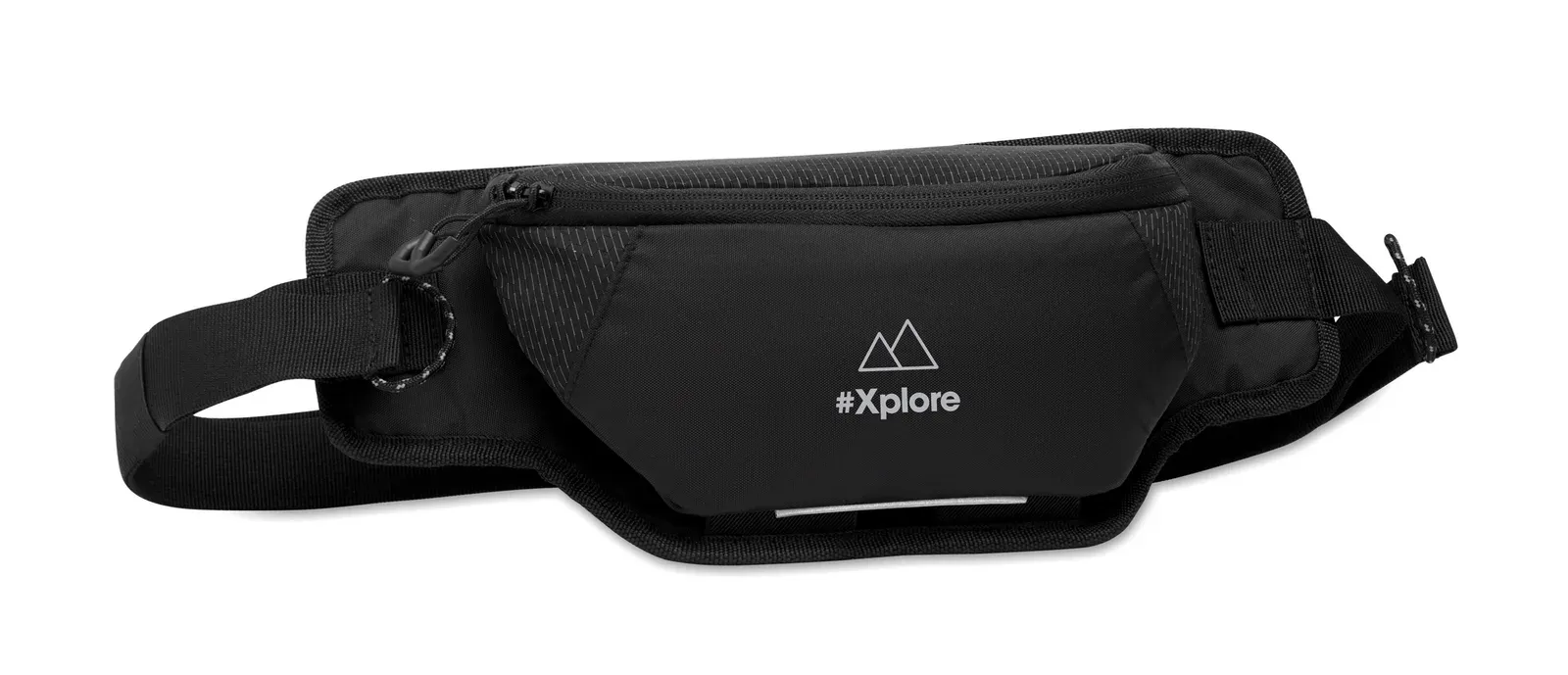 Polyester Waist Bag Nyko with Zippered Pocket 36X6.5X16 cm MO2392 — Black