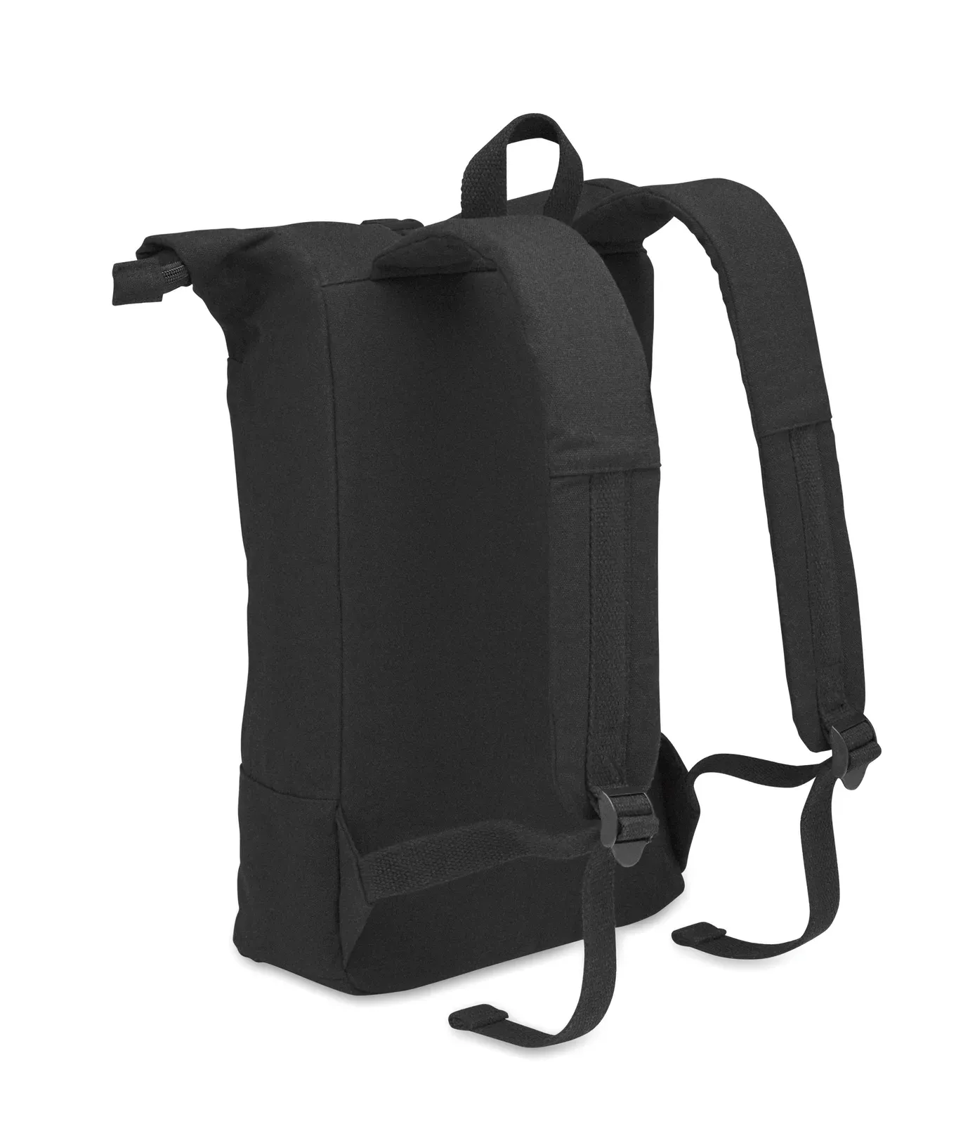 Polyester Laptop Backpack Koper Roll with Zippered Pocket 27X10X55 cm — Black