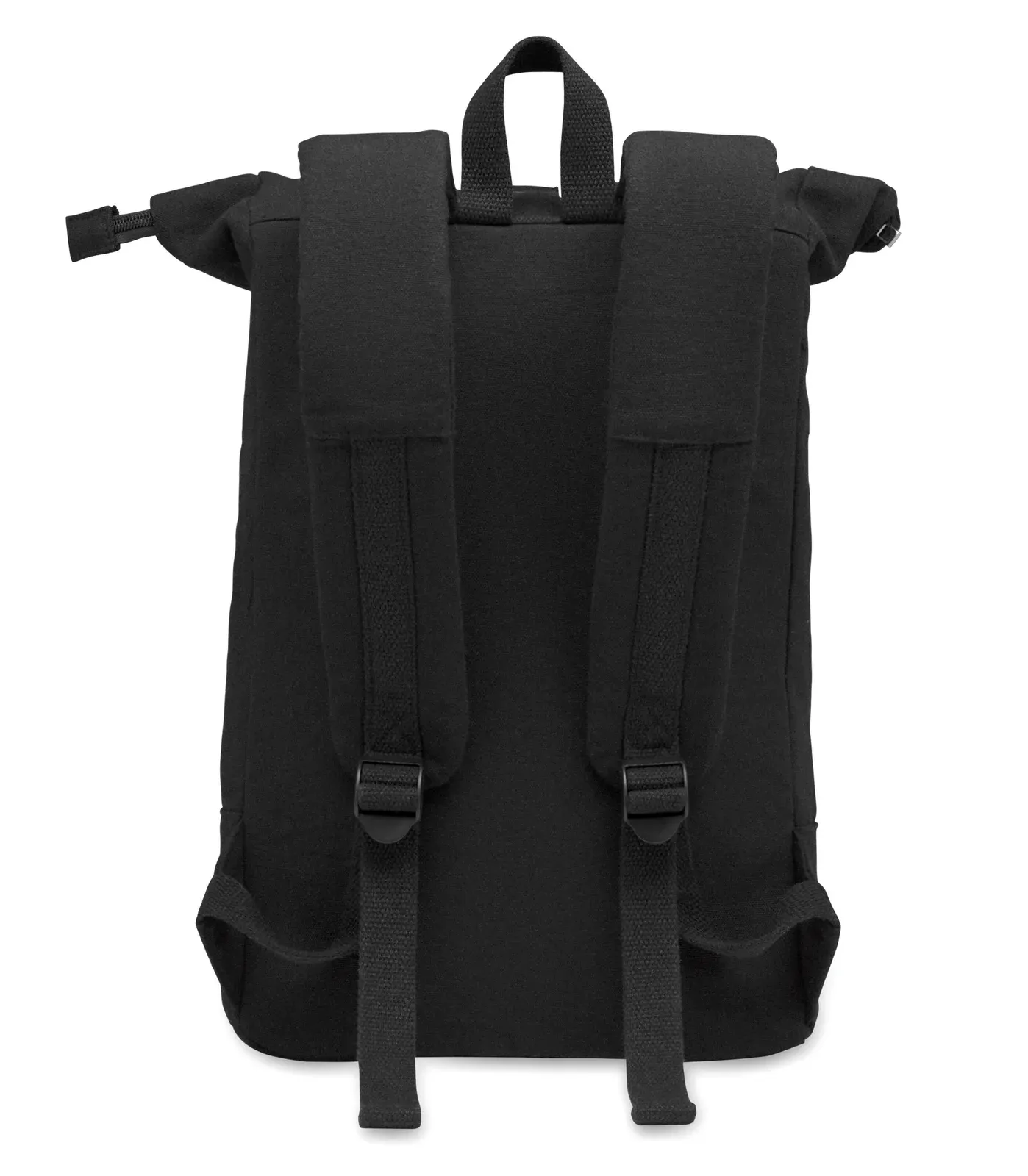 Polyester Laptop Backpack Koper Roll with Zippered Pocket 27X10X55 cm — Black