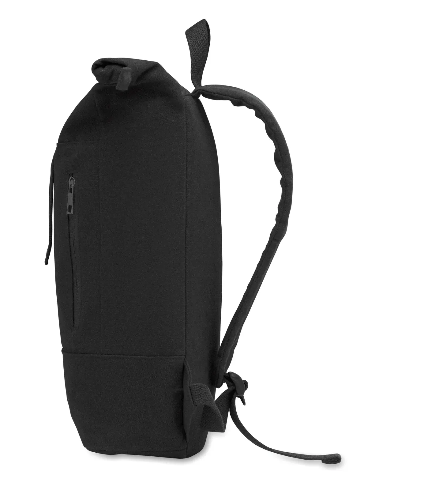 Polyester Laptop Backpack Koper Roll with Zippered Pocket 27X10X55 cm — Black