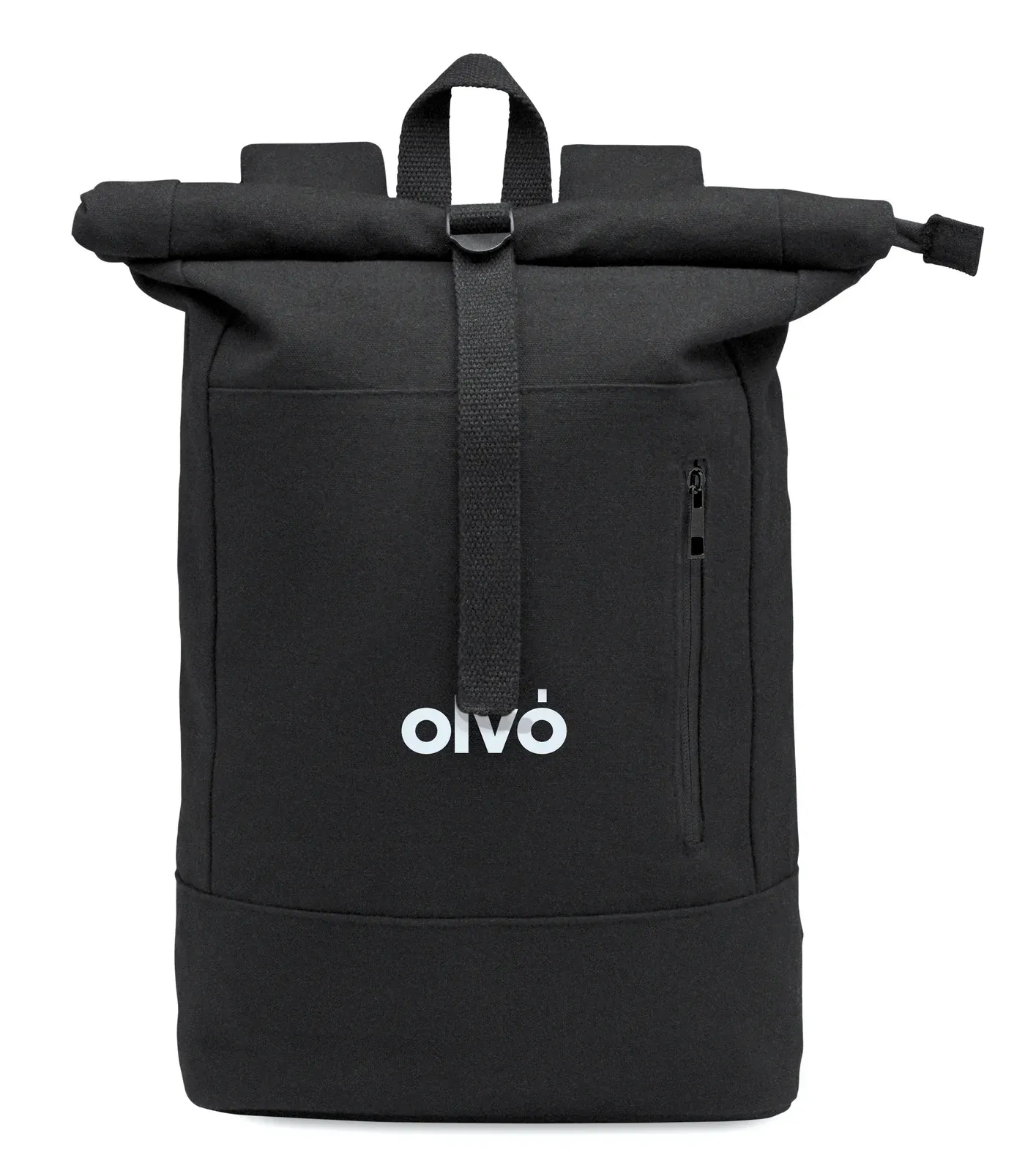 Polyester Laptop Backpack Koper Roll with Zippered Pocket 27X10X55 cm — Black