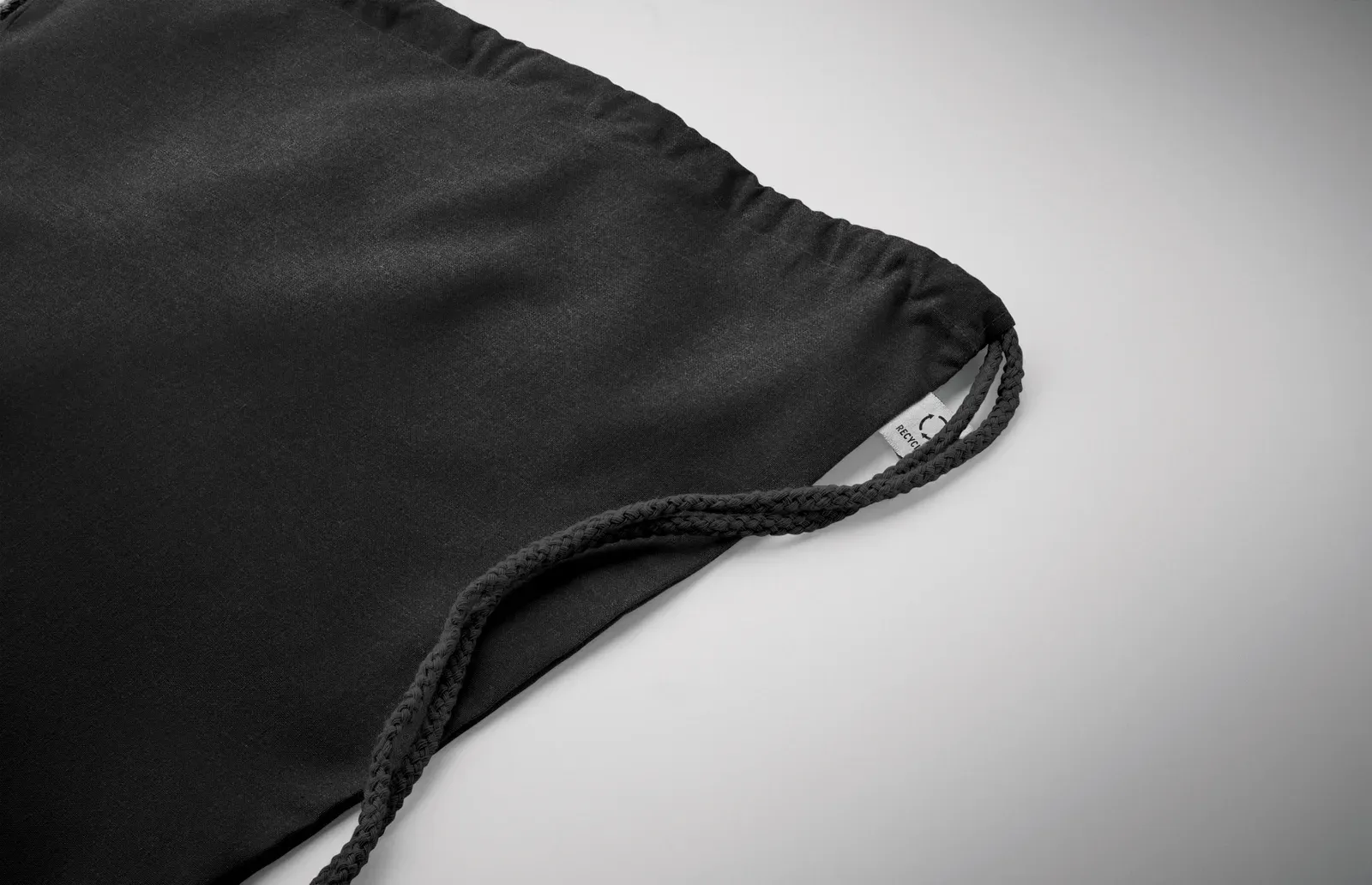 RPET Drawstring Bag Cabetri Colour with 140 Gr/M² 37X41 cm MO2402 — Black