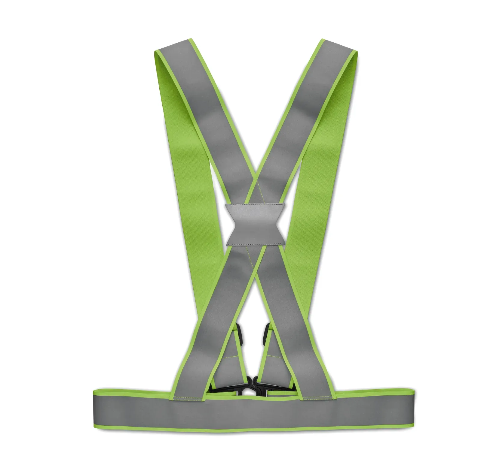 Allvisible+ – Adjustable 360°reflective Body Belt with Silver Stripes — Neon Green