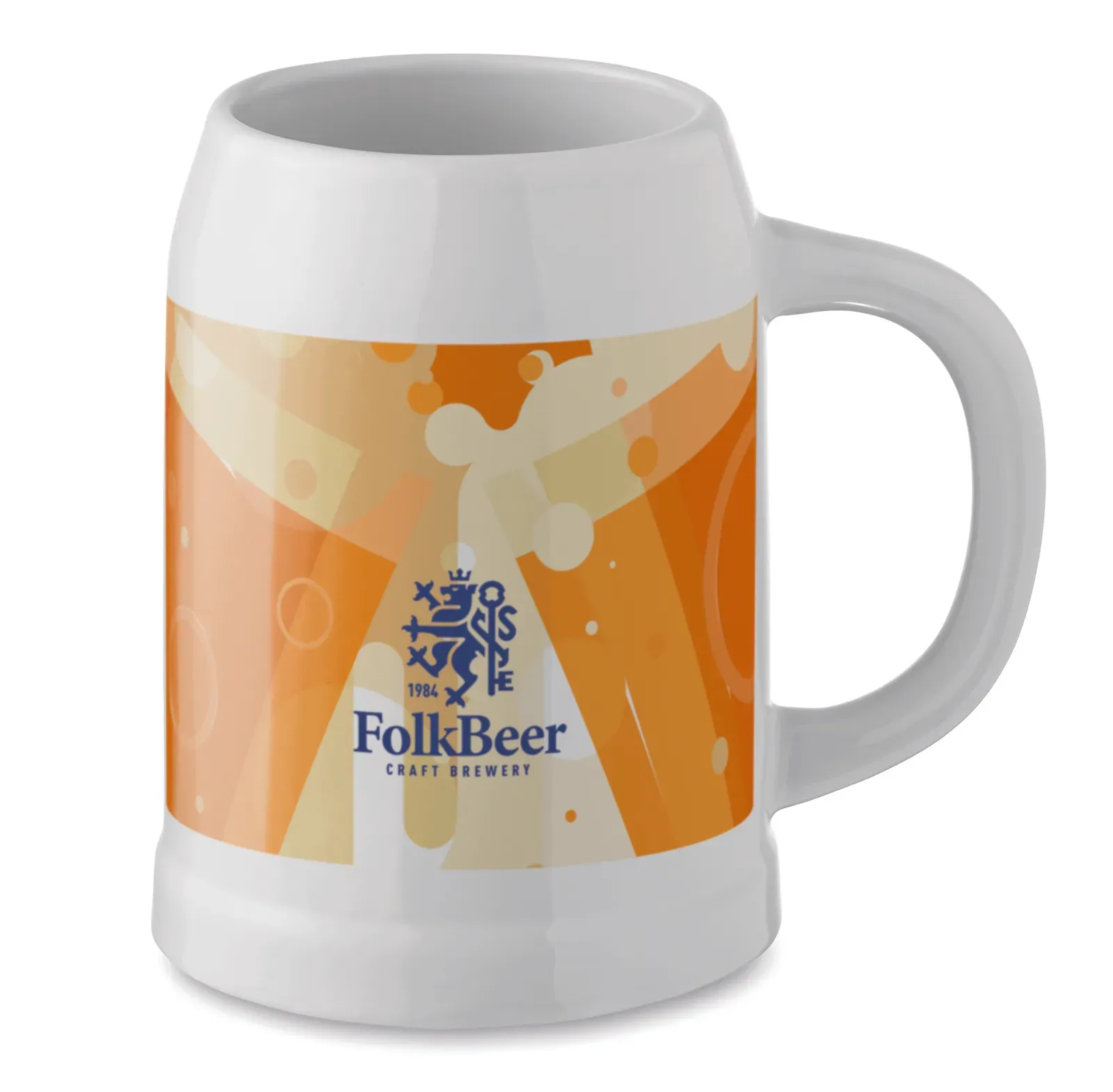 Sublier – Ceramic Beer Mug with Special Coating for Sublimation — White
