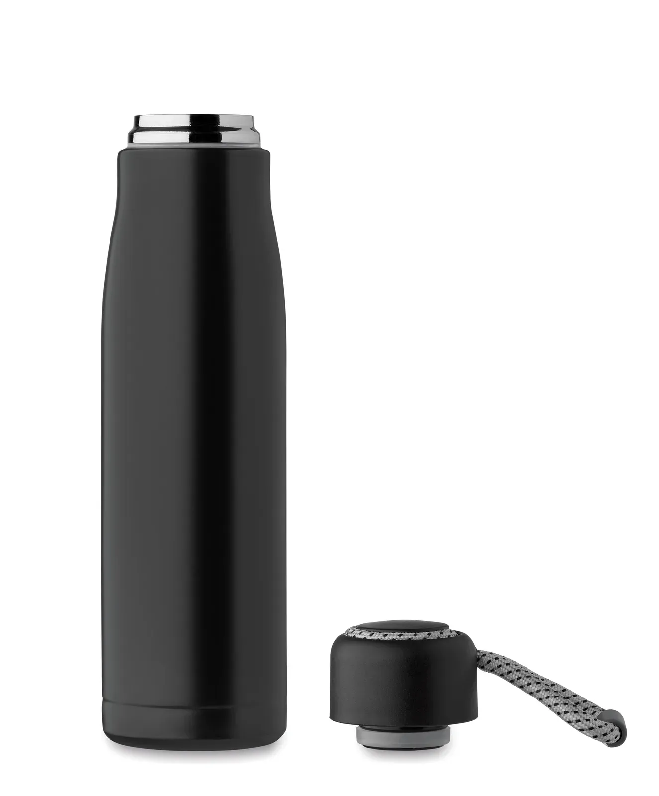 Cordle – Double Wall Recycled Stainless Steel Insulated Vacuum Bottle — Black