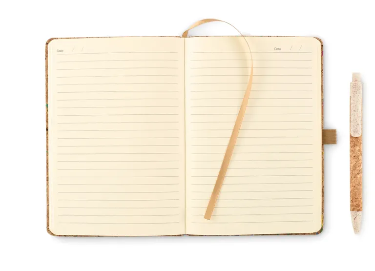 Cornota A5 Cork Notebook – 192-Page Refill with Elastic Closure & Pen Holder