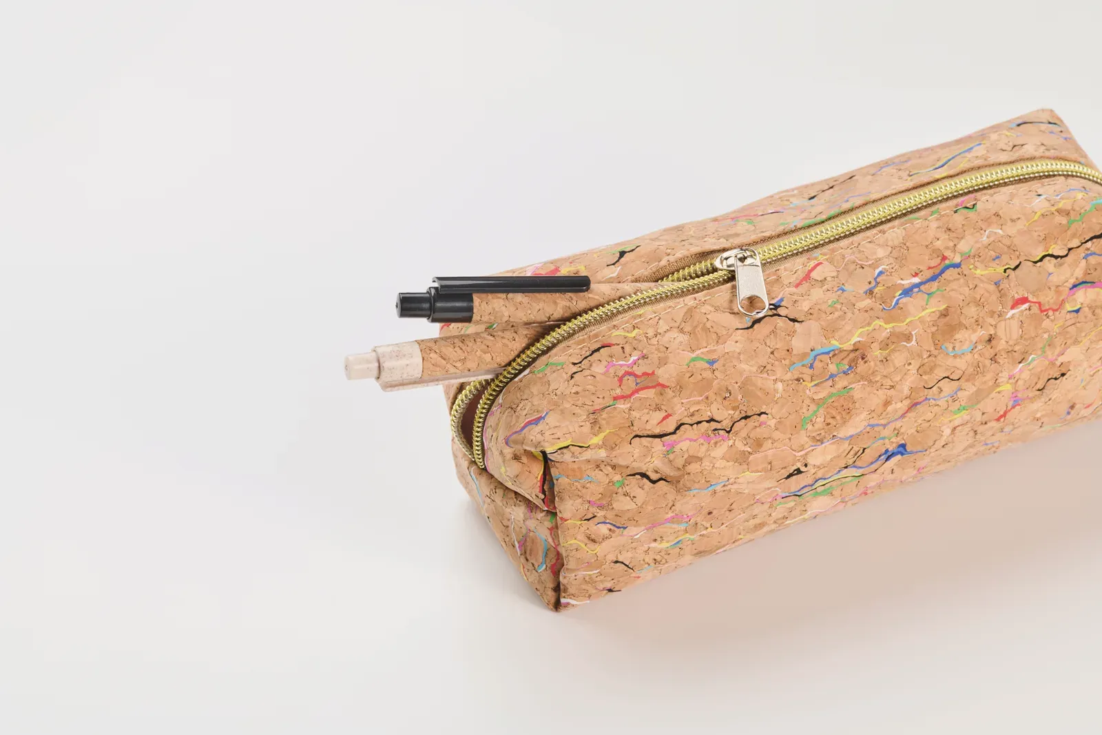 Corchaso Coloured Cork Pencil Case — Beige