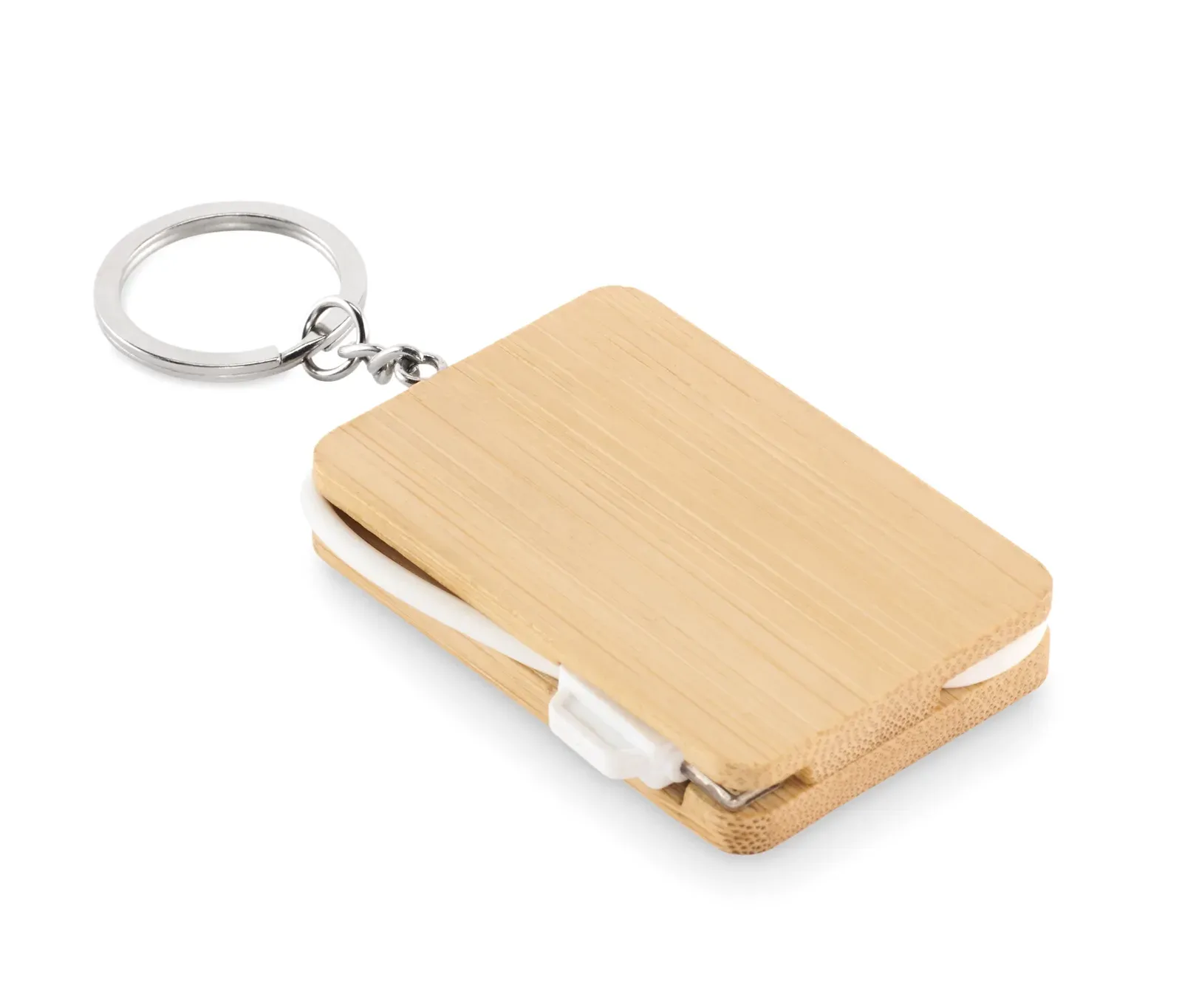 Bupow Bamboo Key Ring Charging Cable – Type-C & Micro-B — Wood
