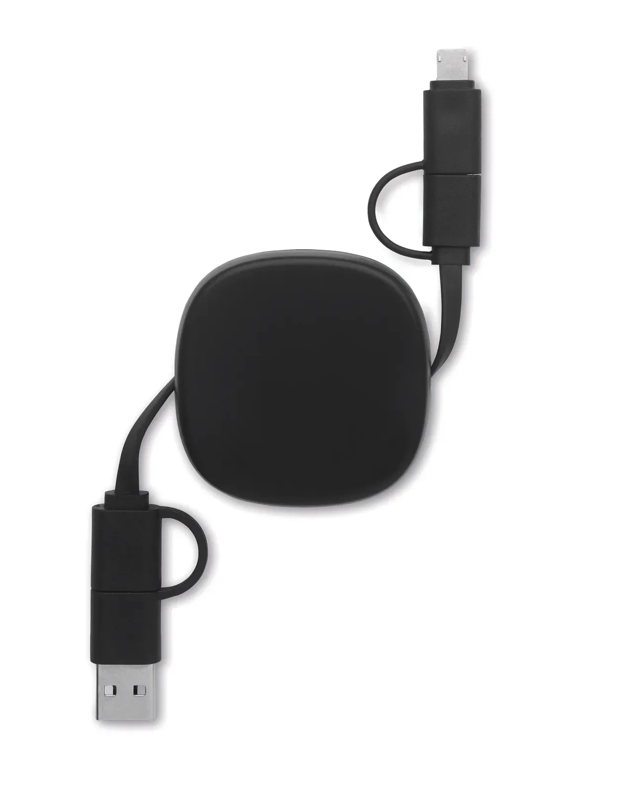 Linea 60W Retractable Charging Cable – Recycled ABS — Black