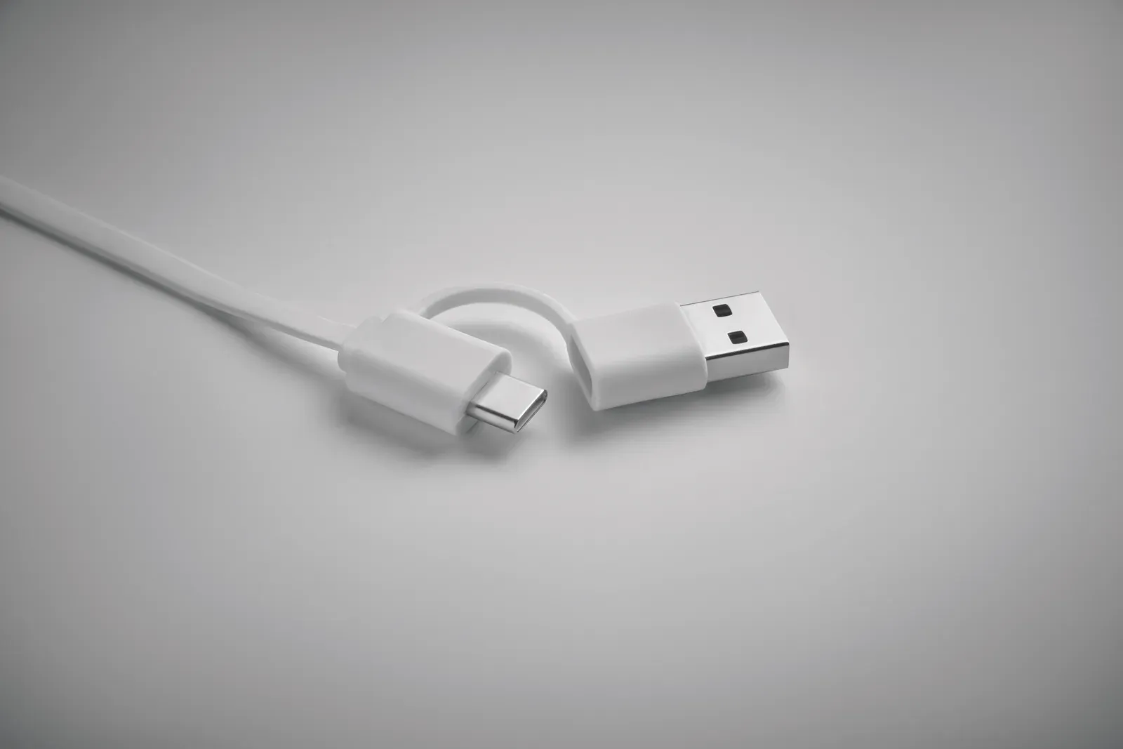 Linea 60W Retractable Charging Cable – Recycled ABS — White