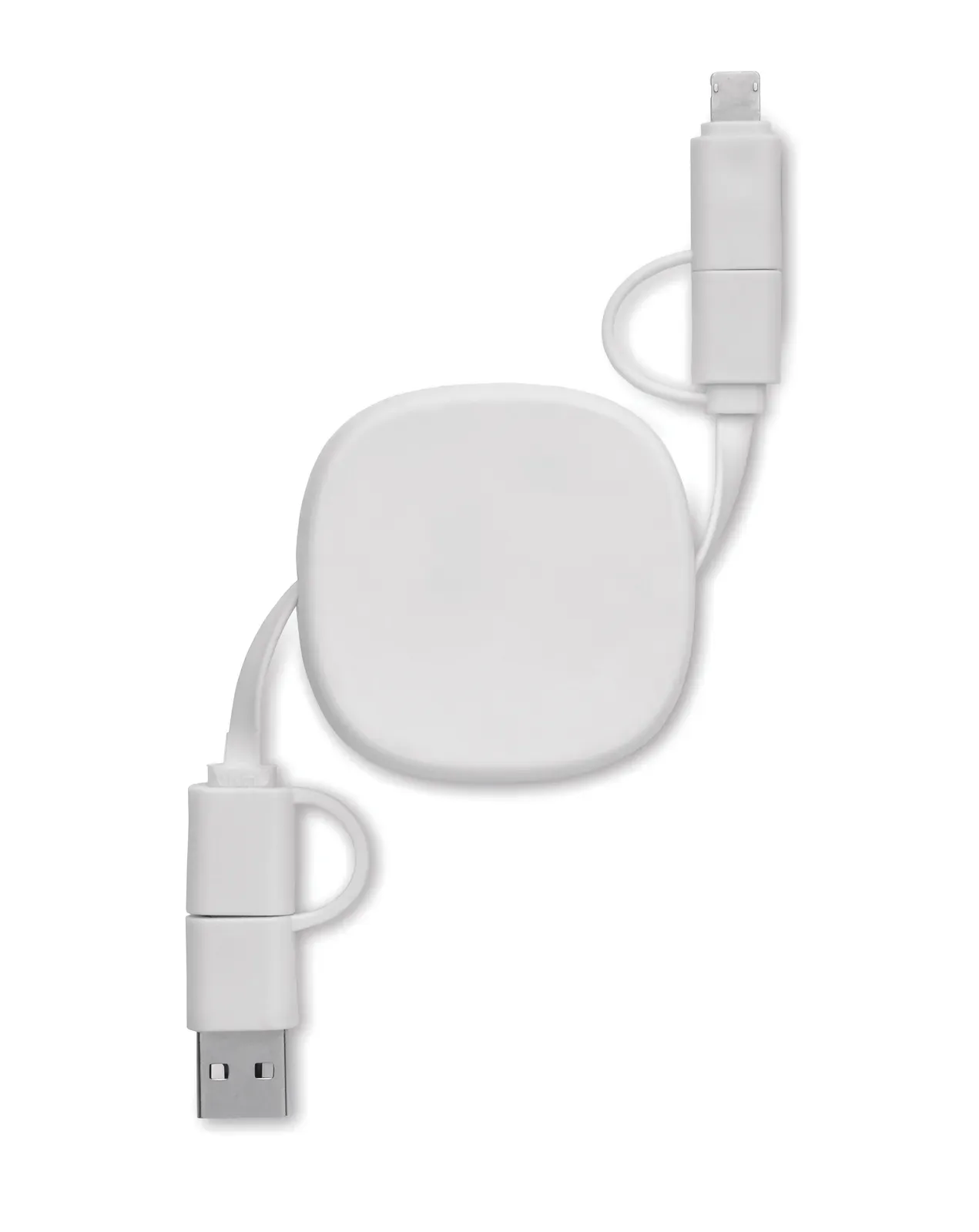 Linea 60W Retractable Charging Cable – Recycled ABS — White