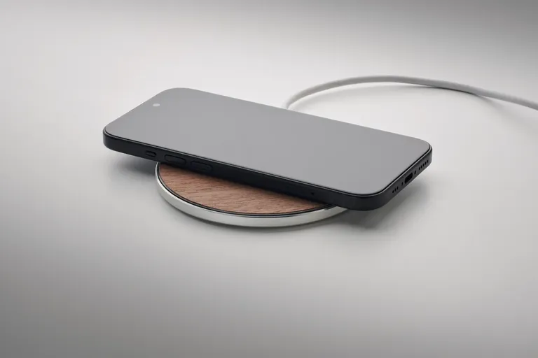 Neuz 15W Wireless Charger – Recycled Aluminium with Walnut Top