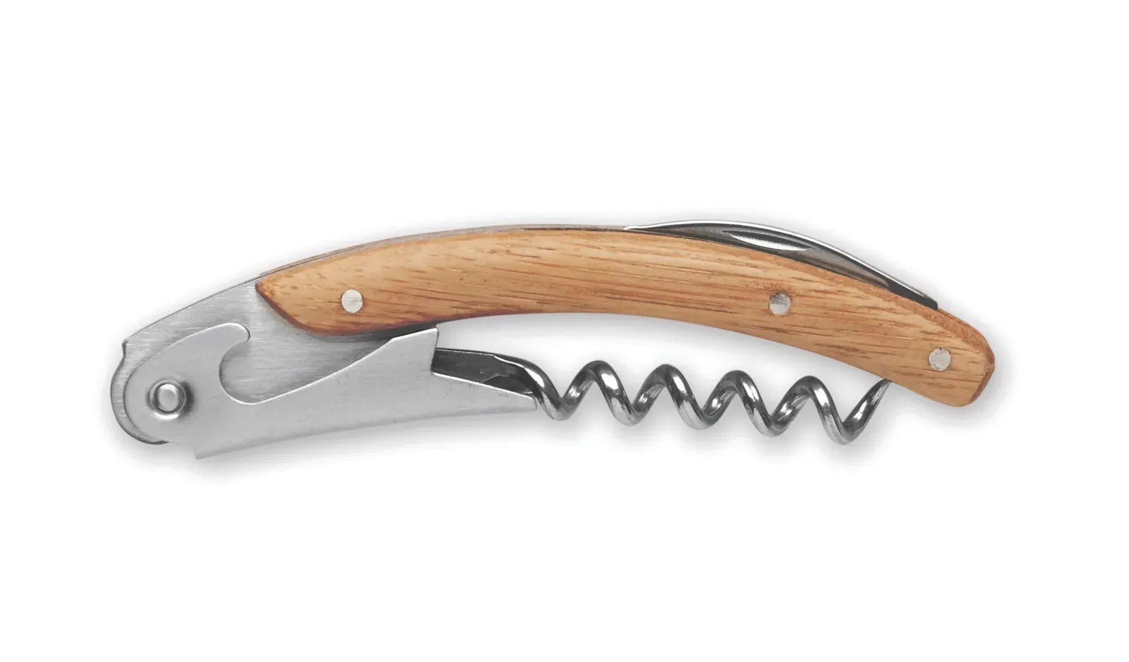 Blaiter – Stainless Steel Original waiter's Knife with Double Cork Stand — Wood