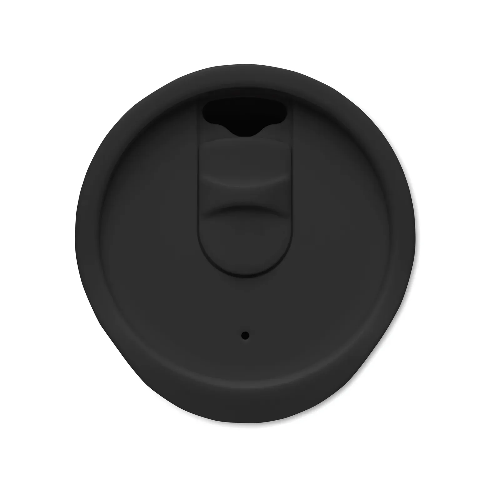 Double wall tumbler in PP with slide cover mouthpiece
lid in PS and ABS. Capacity: 300 ml. — Black