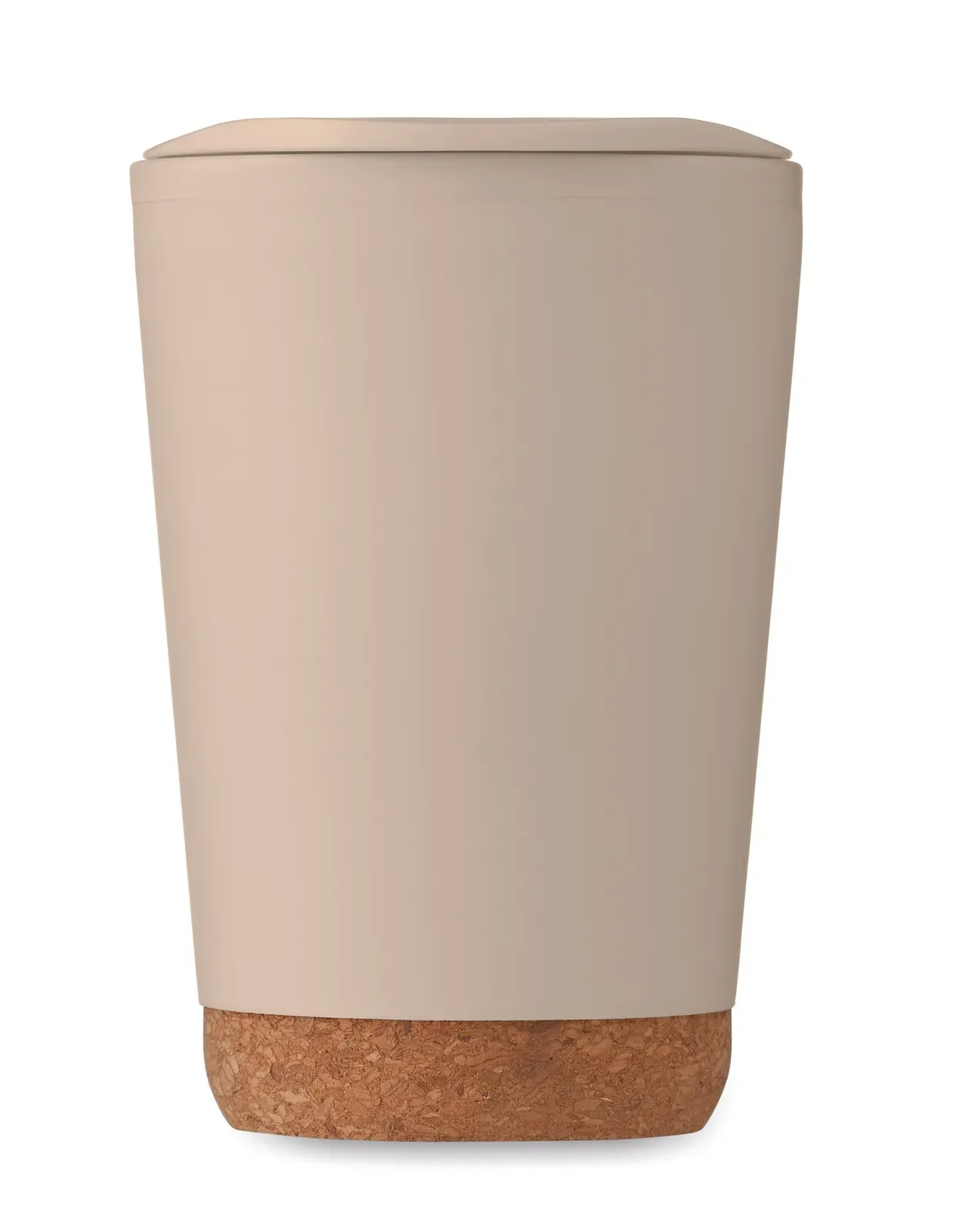 Co – Double Wall Tumbler in PP with Slide Cover Mouthpiece Lid in PS and ABS — Beige
