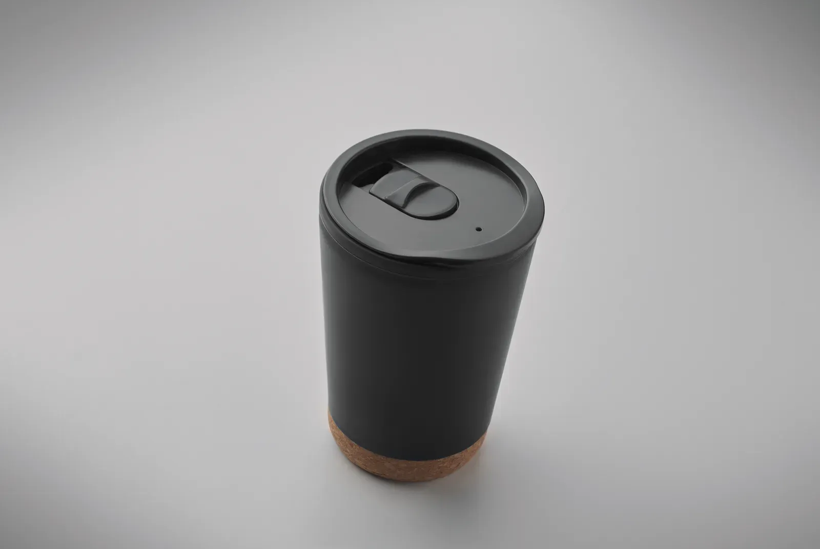 Co – Double Wall Tumbler in PP with Slide Cover Mouthpiece Lid in PS and ABS — Black