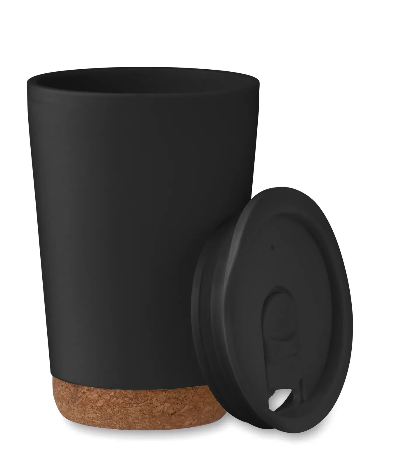 Co – Double Wall Tumbler in PP with Slide Cover Mouthpiece Lid in PS and ABS — Black