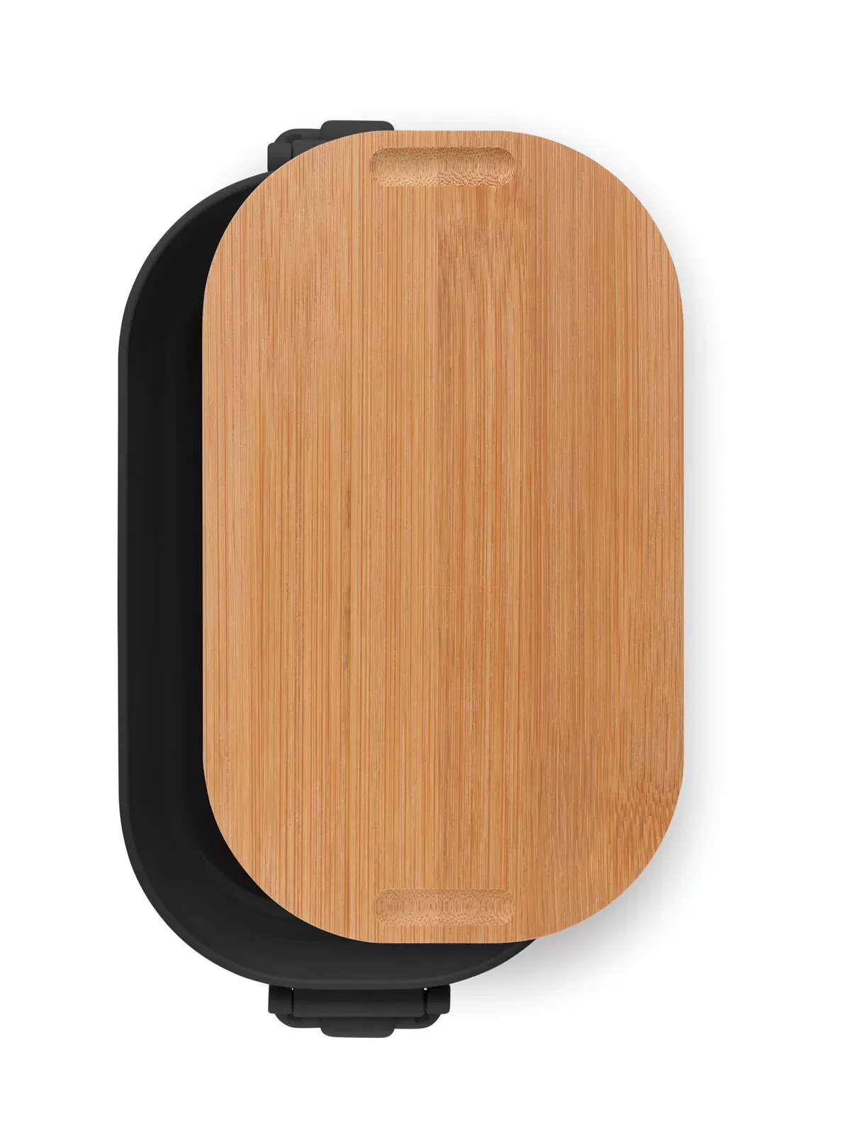 Lekker – PP Lunch Box with 2 Side Clasp Closures and Bamboo Lid — Black