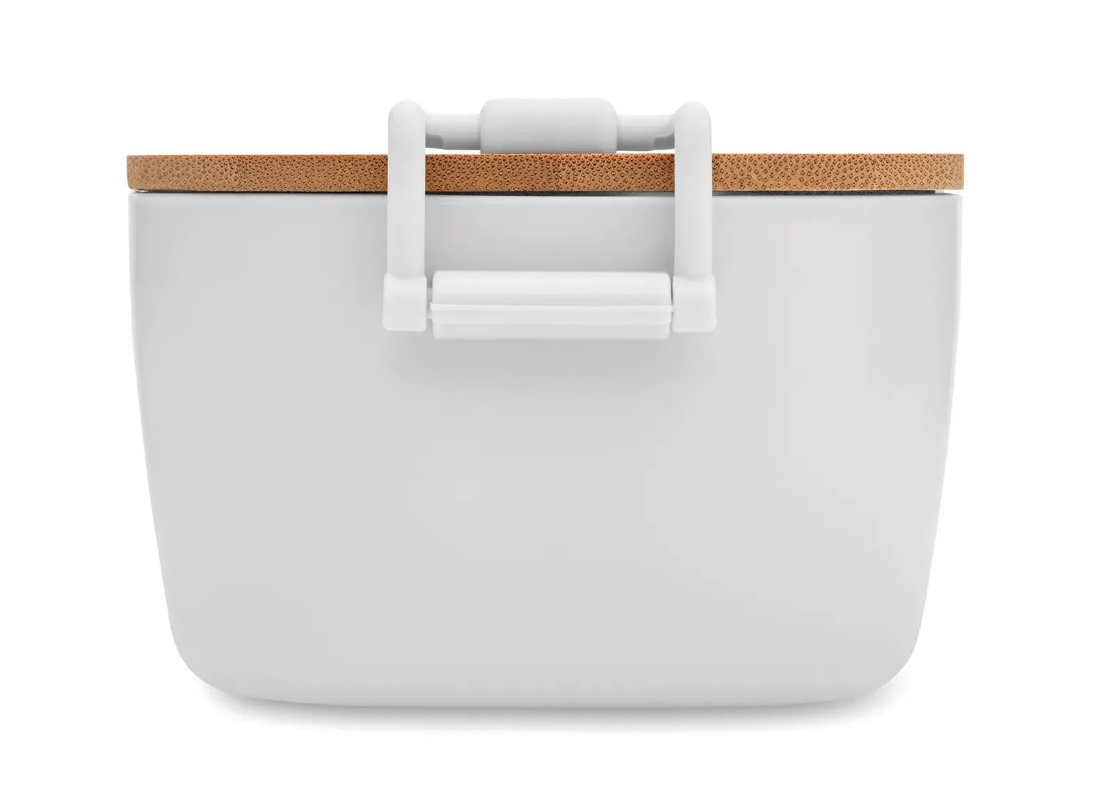Lekker – PP Lunch Box with 2 Side Clasp Closures and Bamboo Lid — White