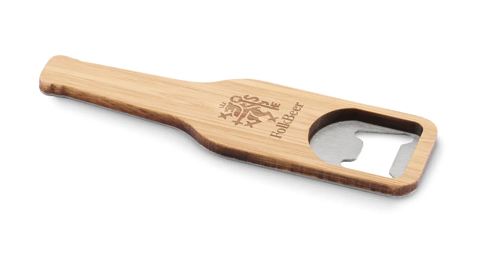 Buper – Metal Bottle Opener Key Ring with Bamboo Detail — Wood