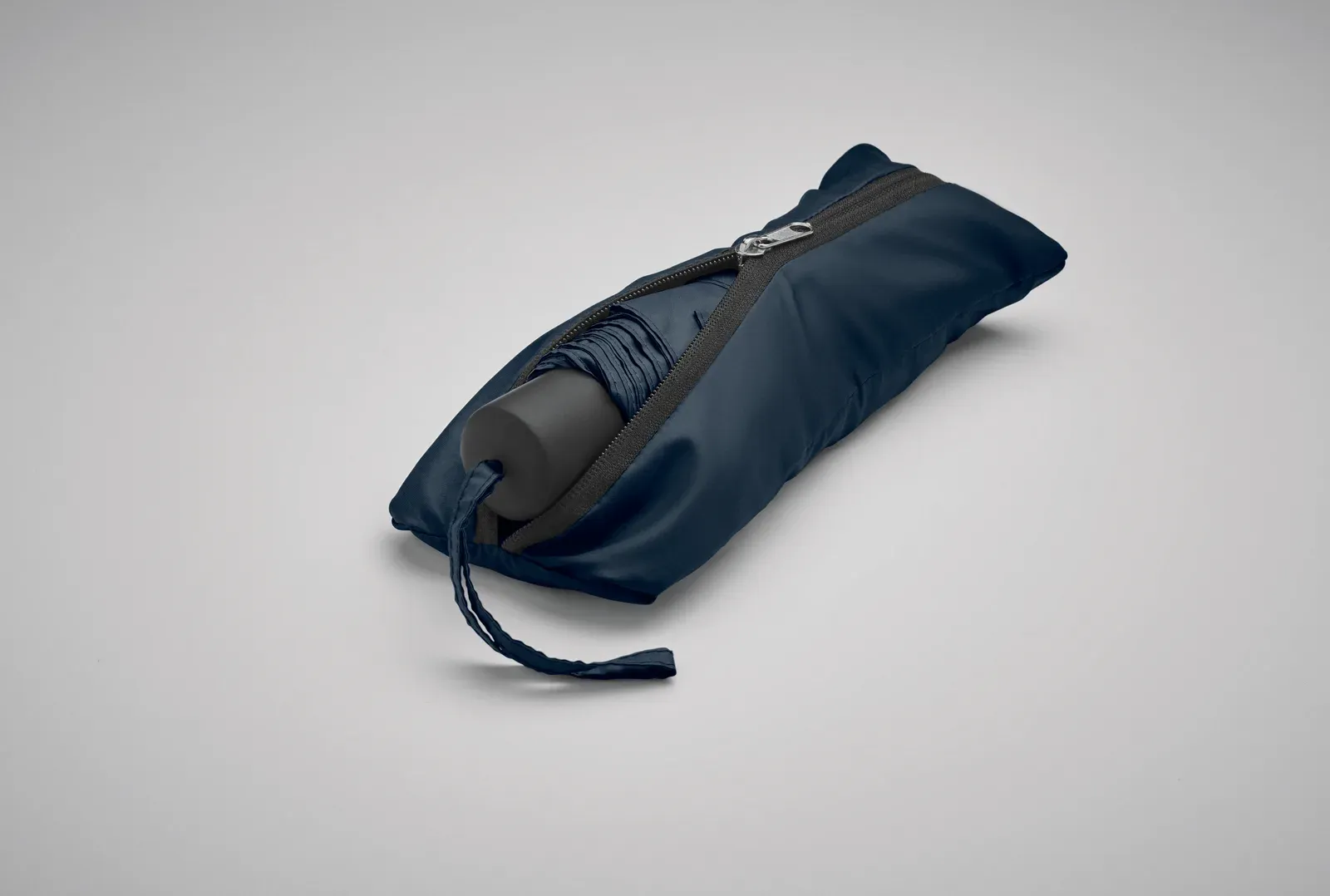 Seattle 21" 3-Fold Windproof Umbrella with Shopping Bag Pouch - RPET Pongee — Blue