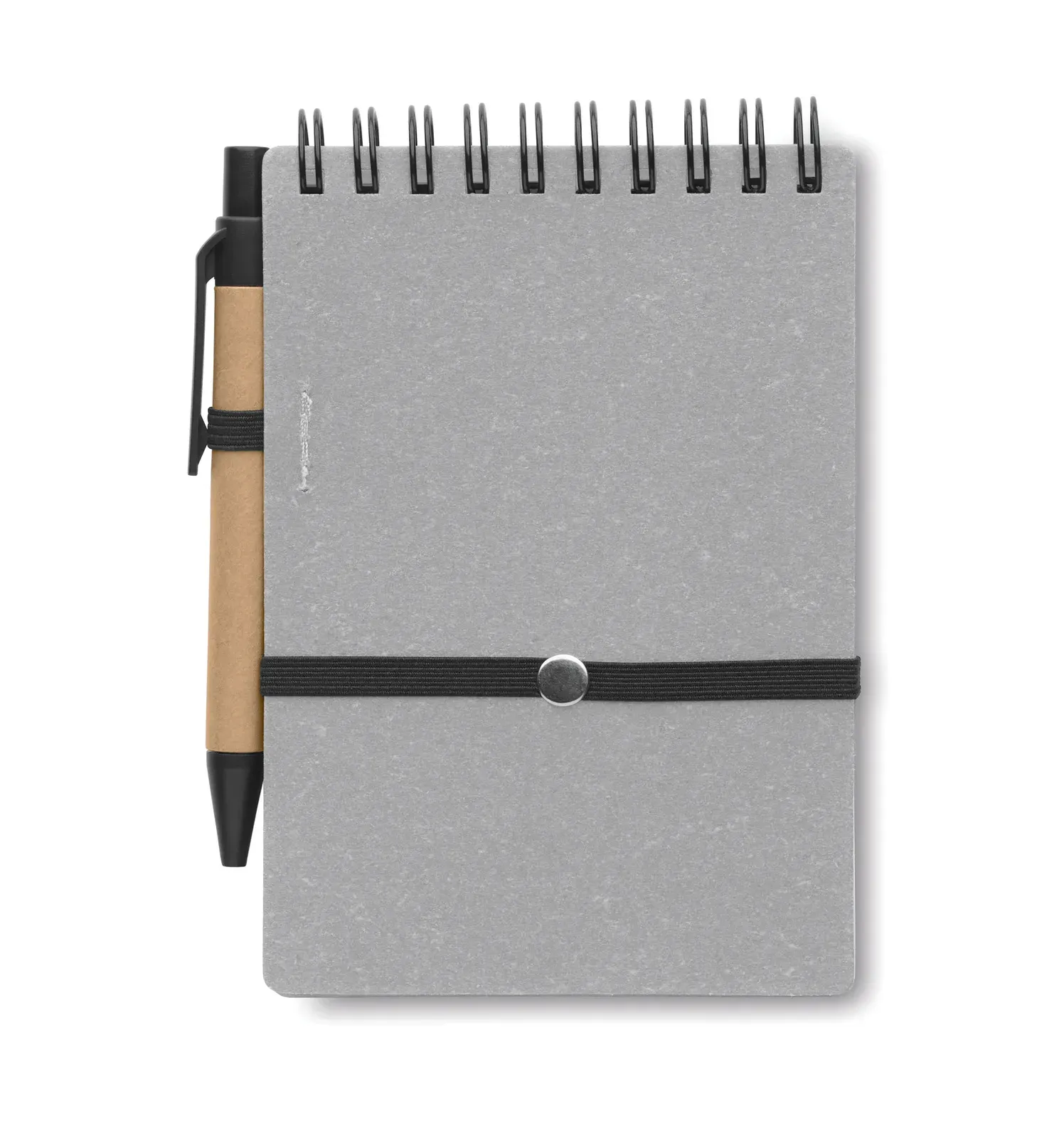Notie Recycled Paper & PU Notebook + Pen Set – 140-Page FSC-Certified Refill — Grey