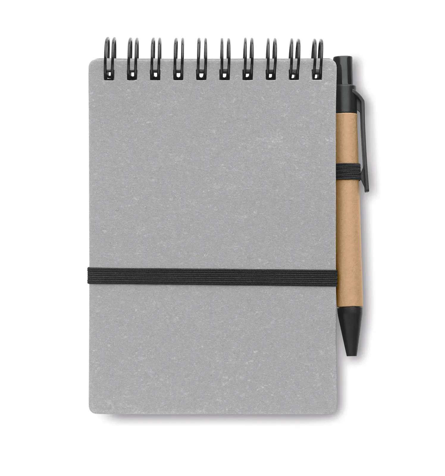 Notie Recycled Paper & PU Notebook + Pen Set – 140-Page FSC-Certified Refill — Grey