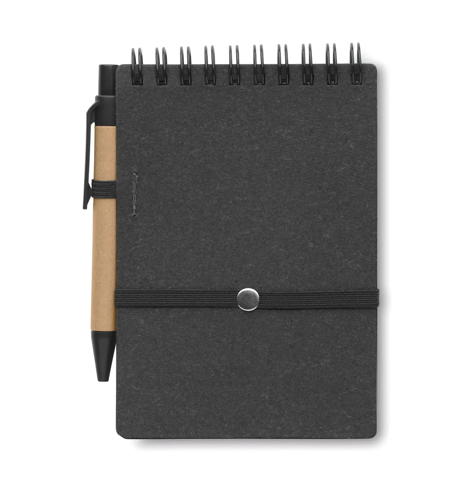 Notie Recycled Paper & PU Notebook + Pen Set – 140-Page FSC-Certified Refill — Stone Grey