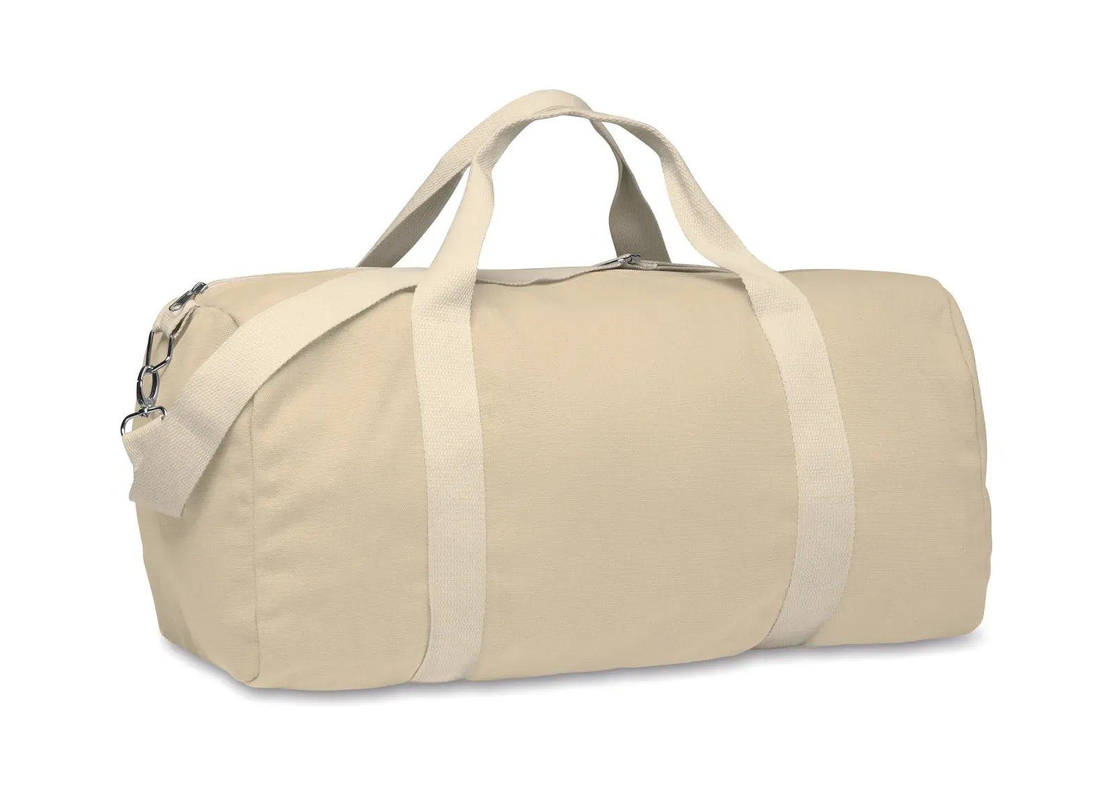 Recycled Cotton Duffle Bag Maldi with Adjustable Strap 49X26X24 cm — Beige