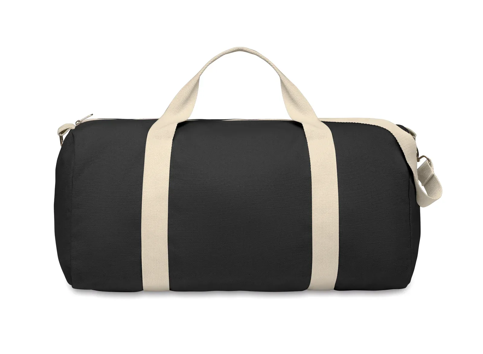 Recycled Cotton Duffle Bag Maldi with Adjustable Strap 49X26X24 cm — Black