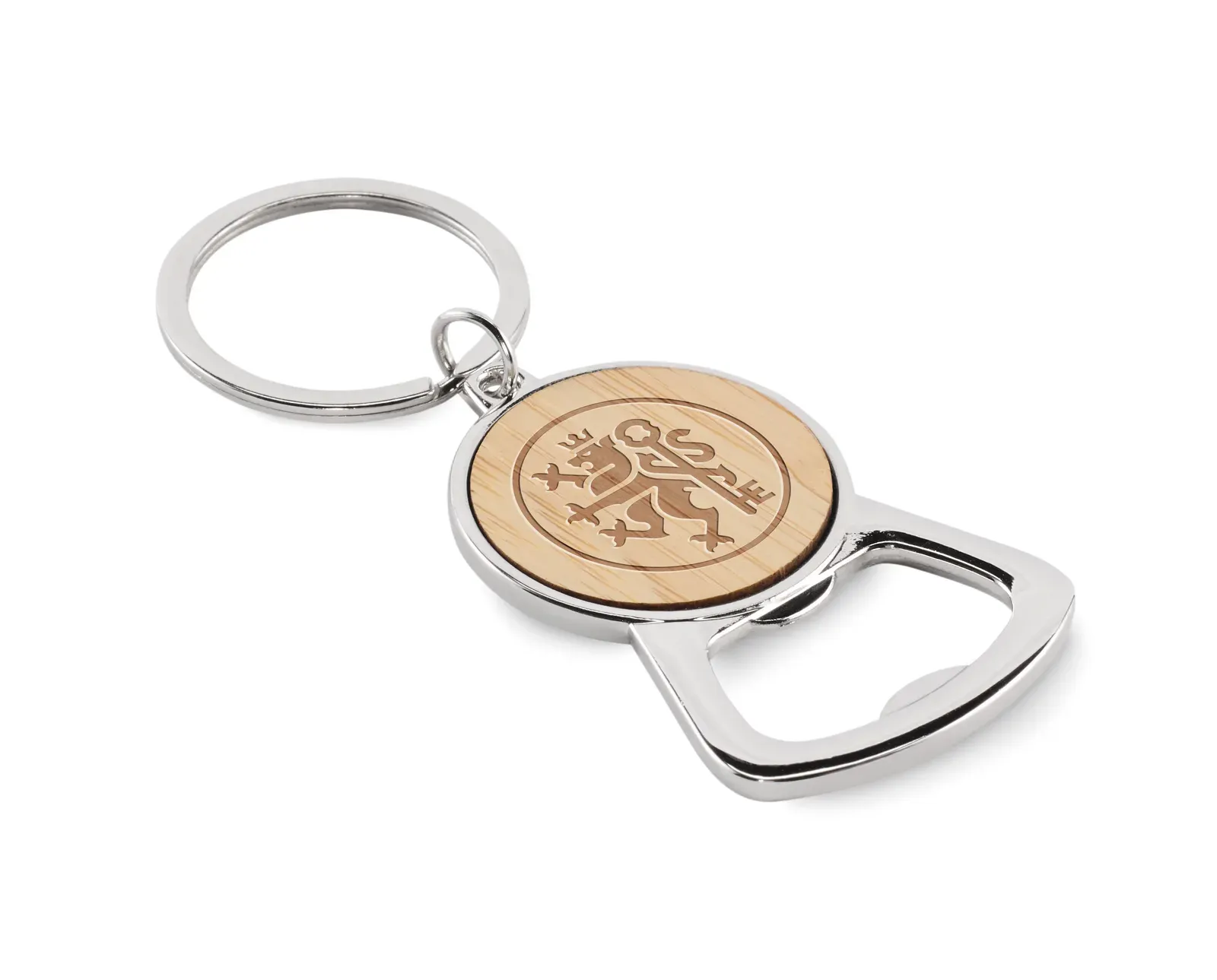 Keypop – Magnetic Bottle Opener in Stainless Steel with Bamboo Surface — Wood
