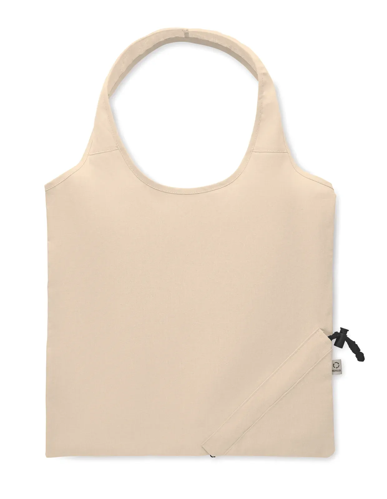 Cotton Drawstring Bag Carrie with Short Handles 38X40 cm MO2486 — Beige