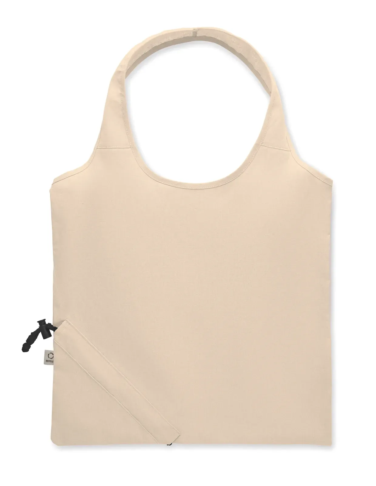 Cotton Drawstring Bag Carrie with Short Handles 38X40 cm MO2486 — Beige
