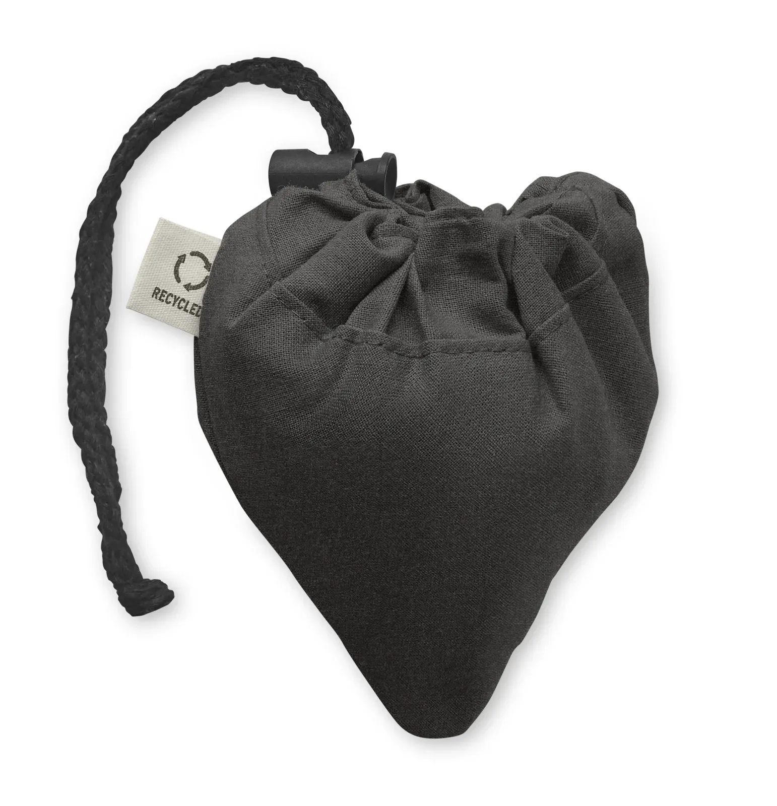 Recycled Cotton Shopping Bag Carrie Colour with Foldable Design — Black