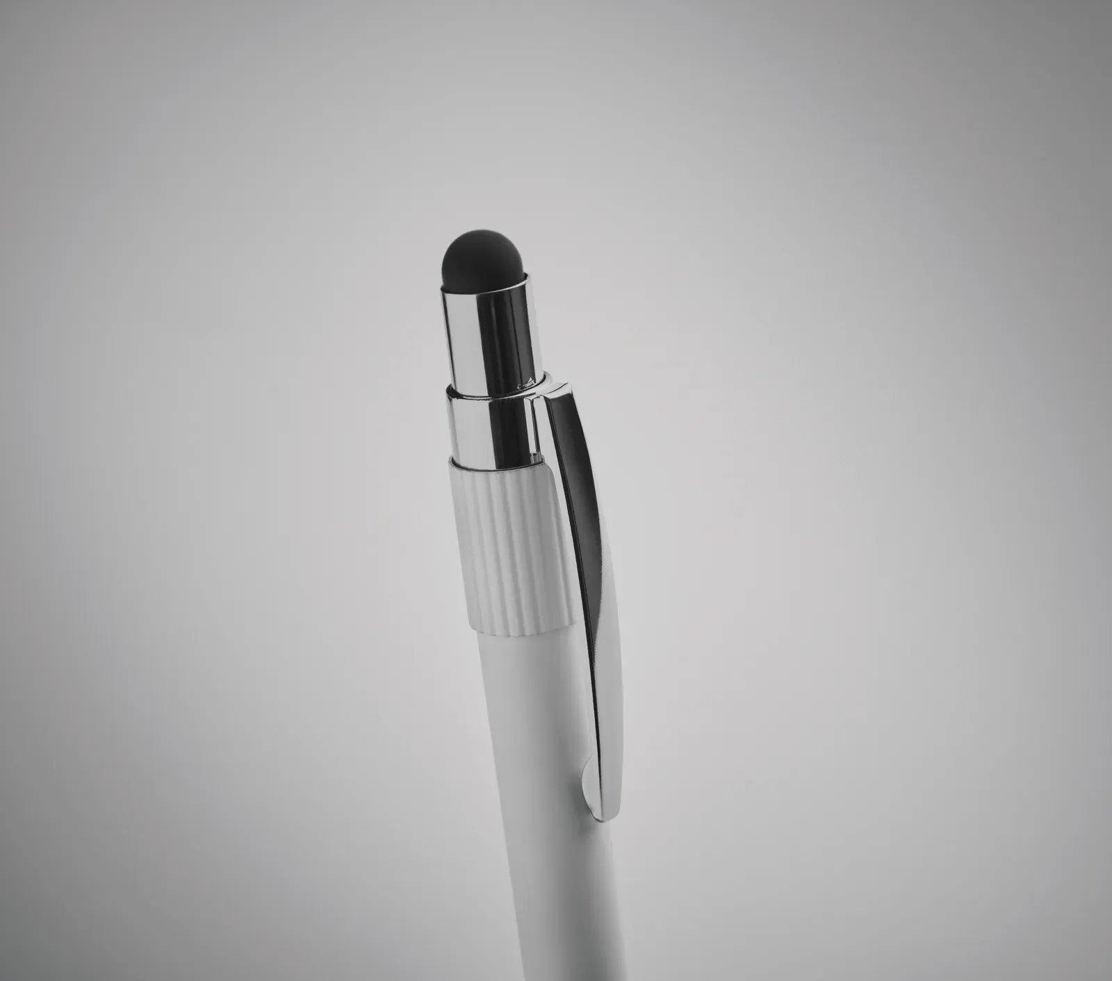 Edd Recycled Aluminium Spinner Pen with Stylus — White