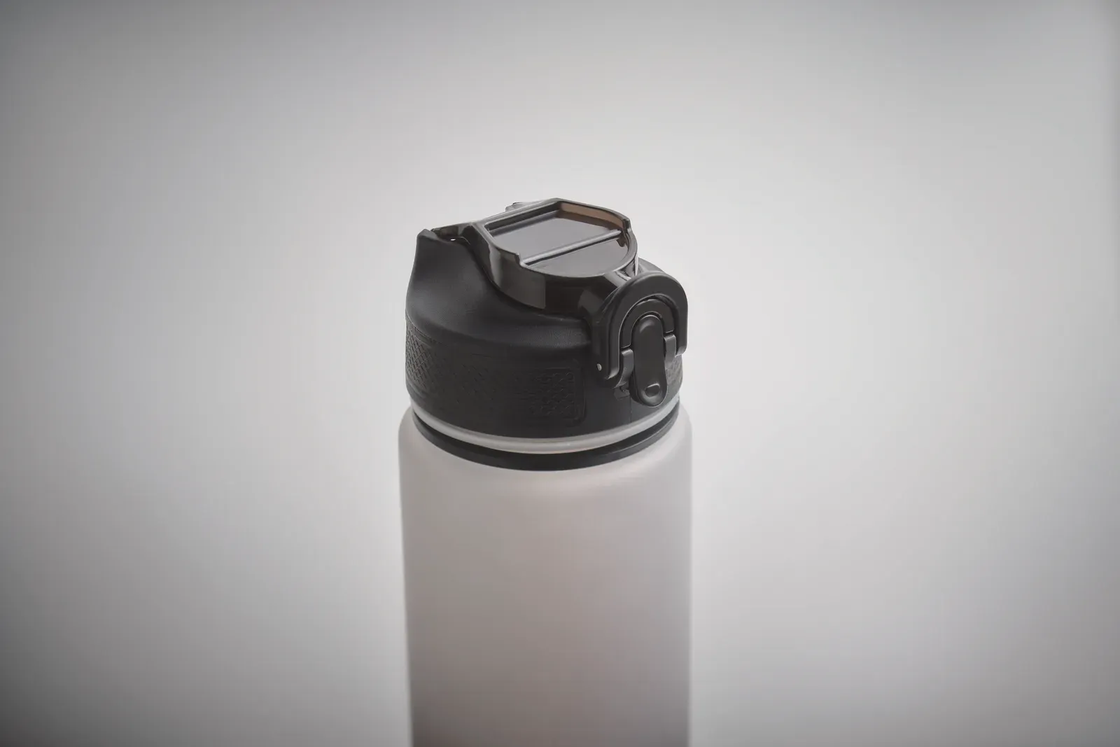 Activate – Sports Water Bottle in RPET with Integrated Straw, Soft Silicone Mouth Piece, Motivational Time Markings — Black
