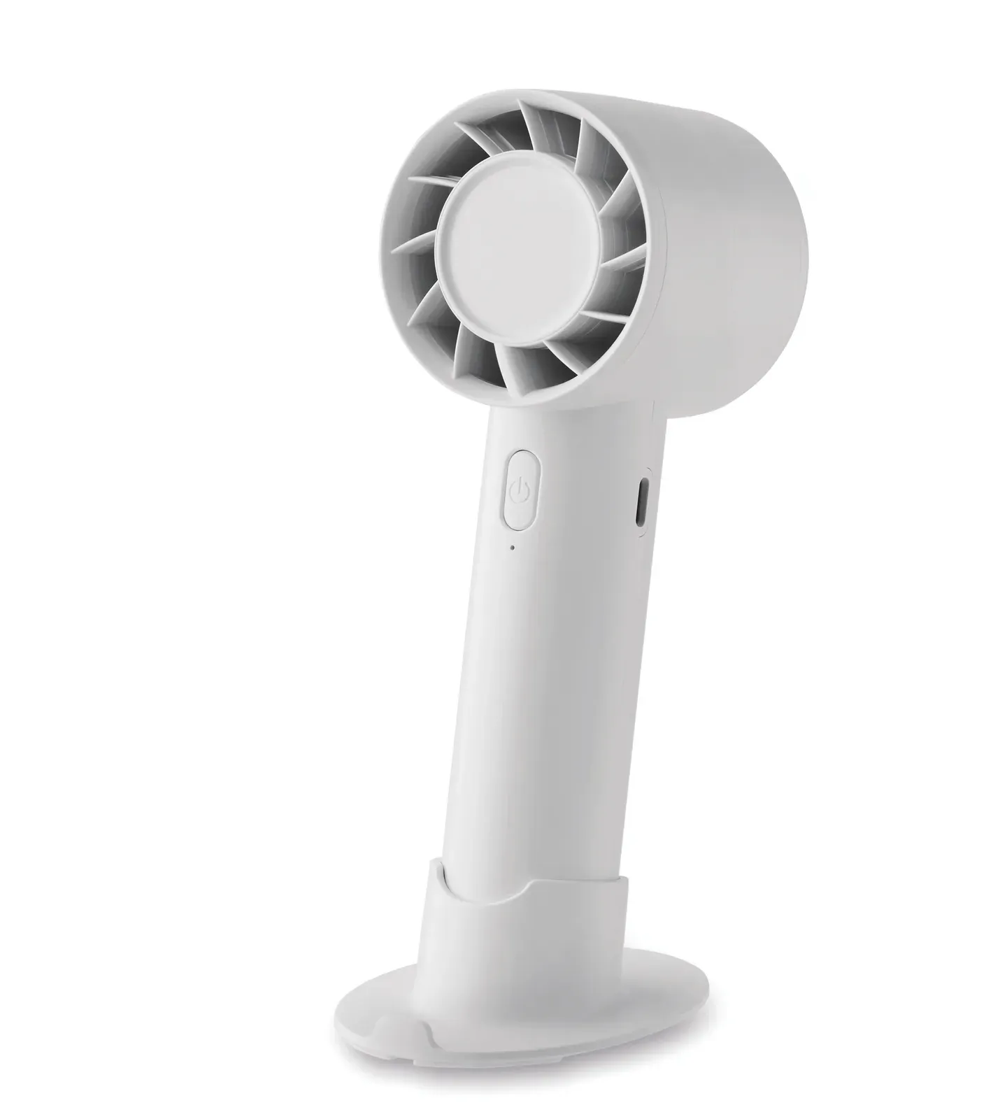 Aire Portable USB Fan with Phone Stand – 3-Speed, 2000mAh Battery — White