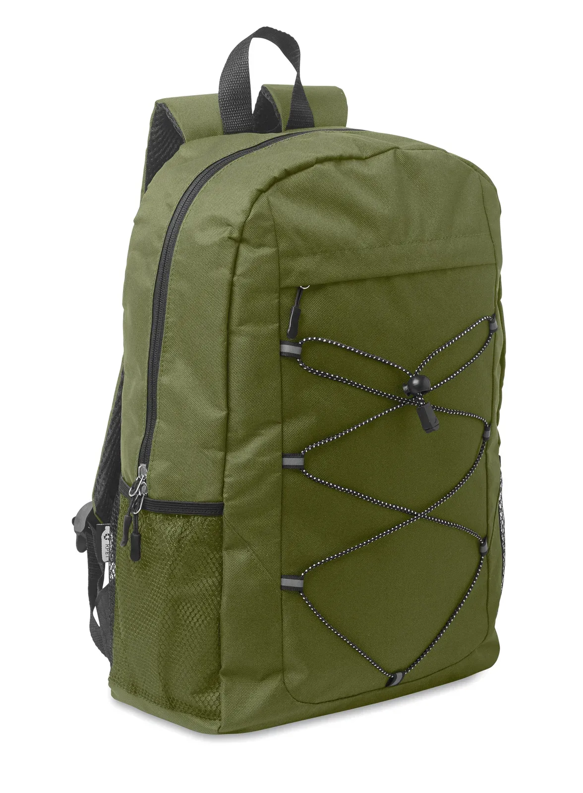 Polyester Backpack Hige with Mesh Pocket 29X16X46 cm MO2491 Backpack — Army Green