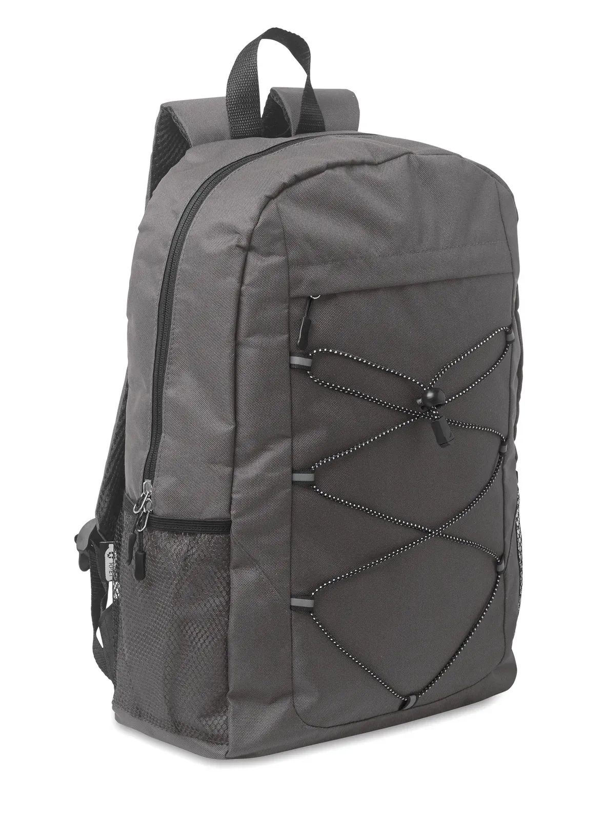 Polyester Backpack Hige with Mesh Pocket 29X16X46 cm MO2491 Backpack — Stone Grey