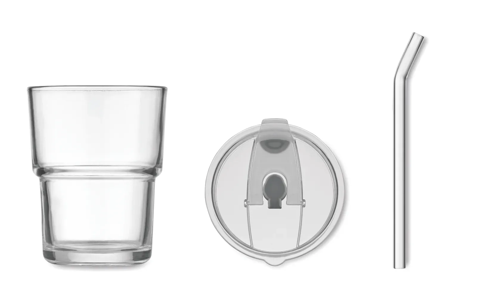 Sip – Glass Tumbler with Straw — Transparent
