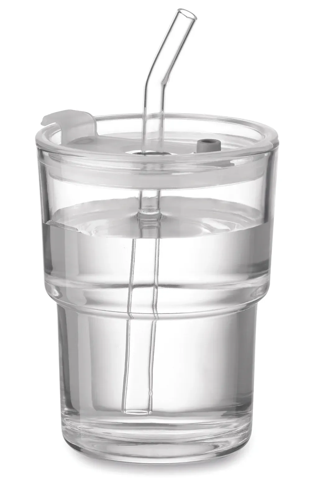 Sip – Glass Tumbler with Straw — Transparent