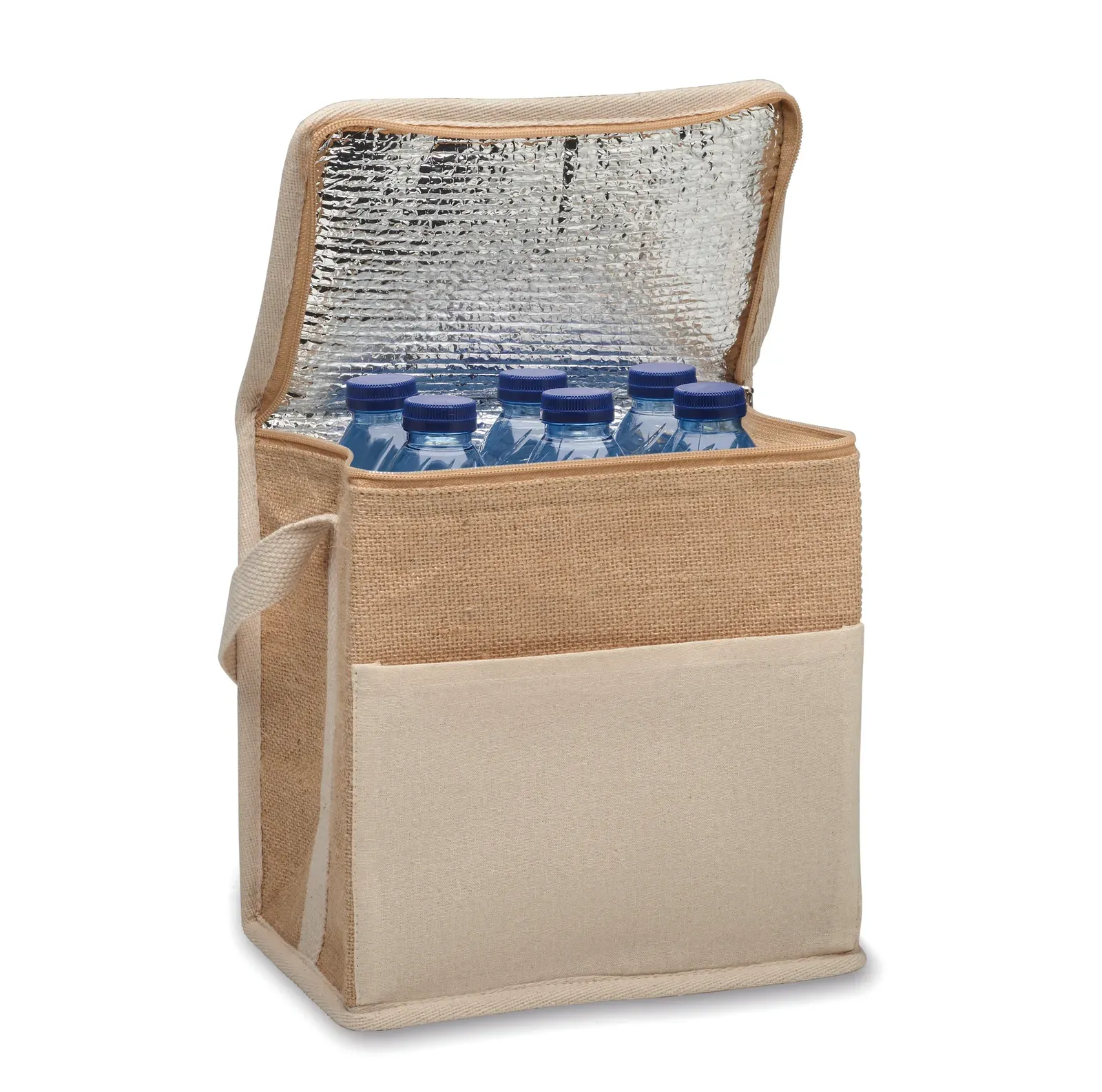 Cotton Cooler Bag Lona with 16x22.5x24 Cm 16X22.5X24 cm MO2503 — Beige