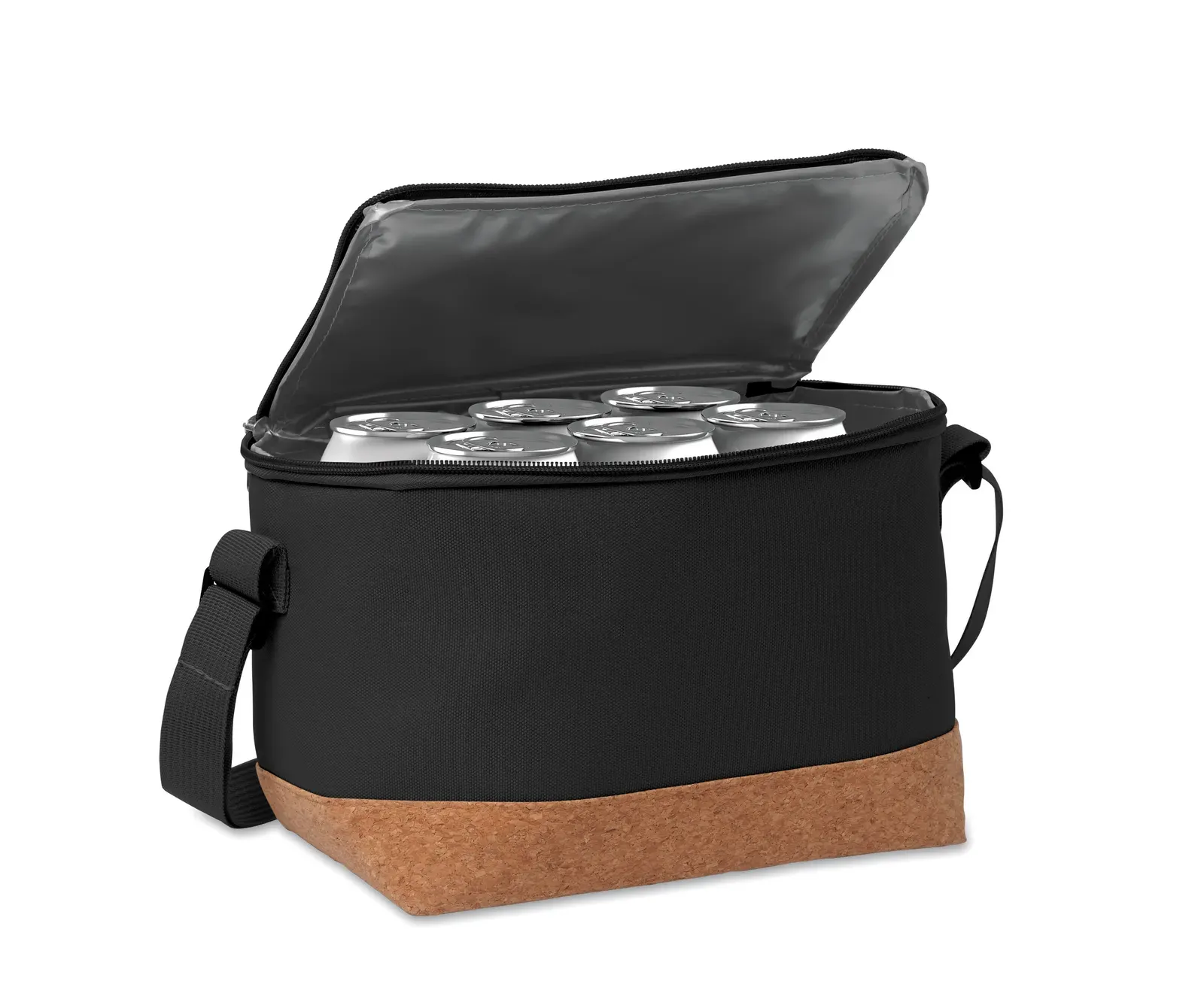 RPET Cooler Bag Koeler with 600d RPET 22X14.5X17 cm MO2504 Cooler Bag — Black