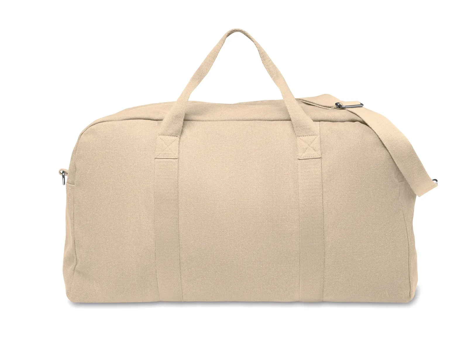 Recycled Cotton Duffle Bag Duffas with Adjustable Strap 57X33X27.5 cm — Beige