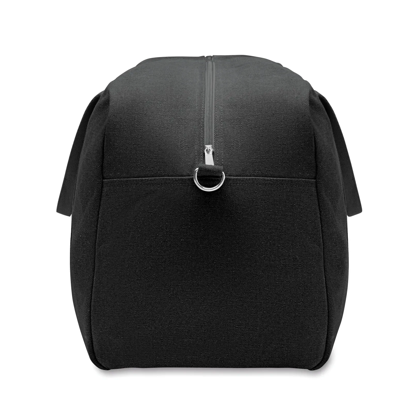 Recycled Cotton Duffle Bag Duffas Colour with Adjustable Strap — Black