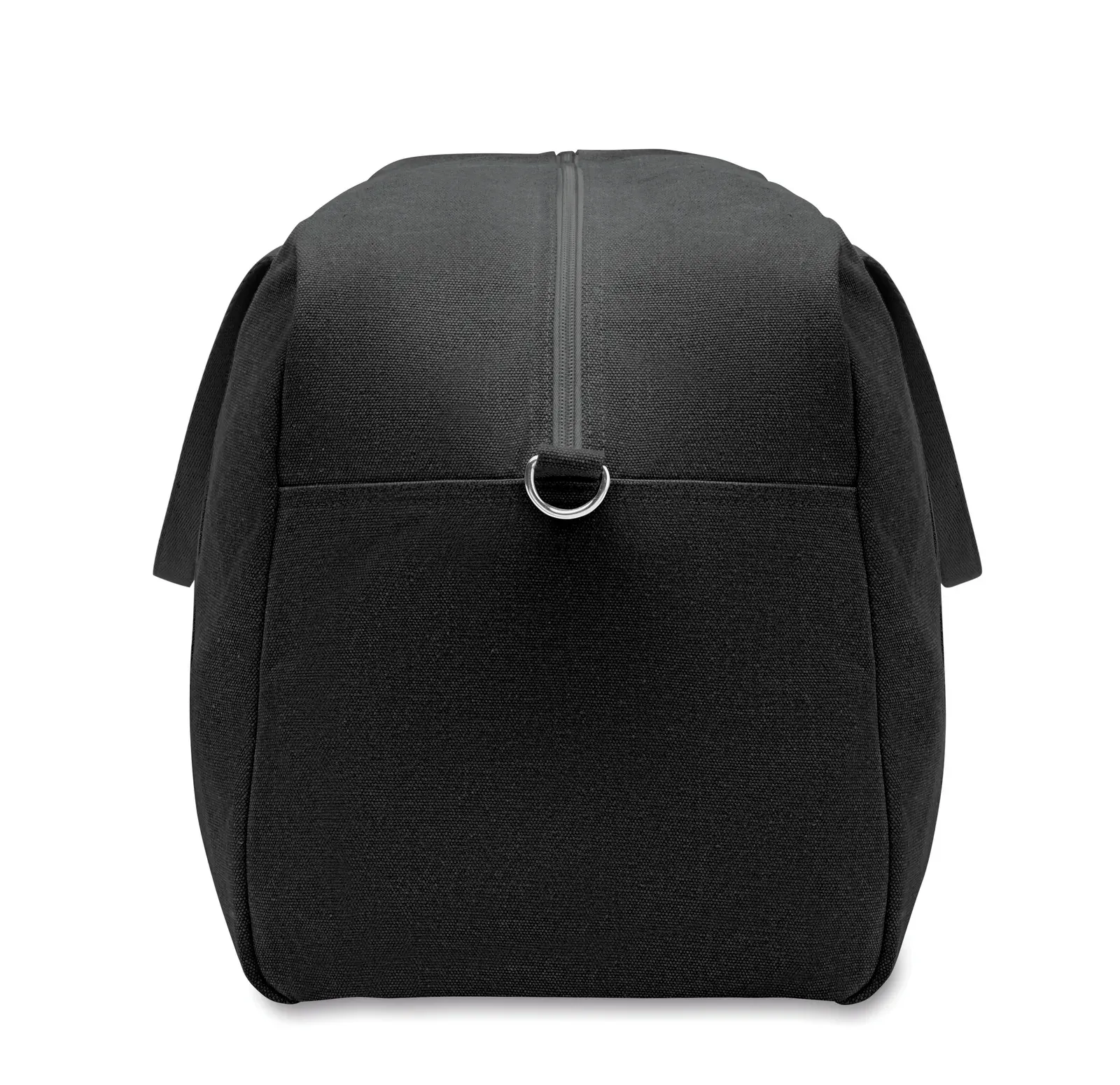 Recycled Cotton Duffle Bag Duffas Colour with Adjustable Strap — Black