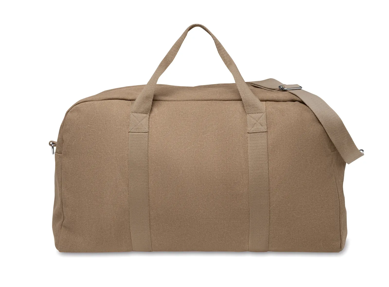 Recycled Cotton Duffle Bag Duffas Colour with Adjustable Strap — Khaki