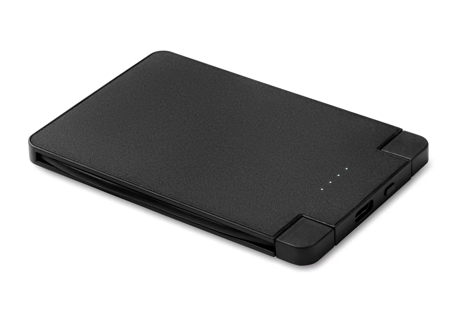 Slimpo Card-Sized Power Bank 2500mAh – Magnetic iOS Charging — Black