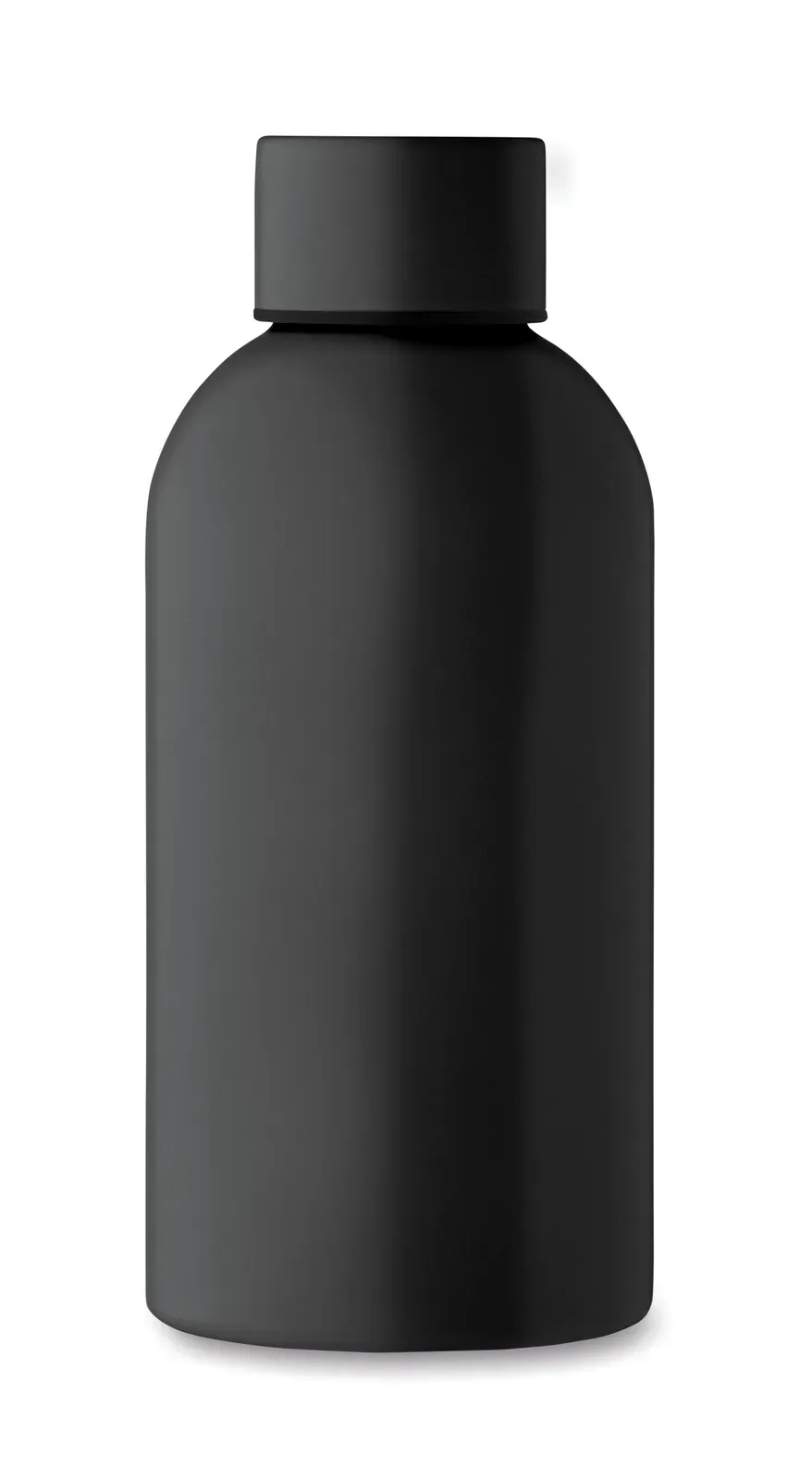 Athena Mid – Single Wall Bottle in Recycled Stainless Steel (90 % Recycled Stainless Steel and 10% Stainless Steel) with Lid — Black