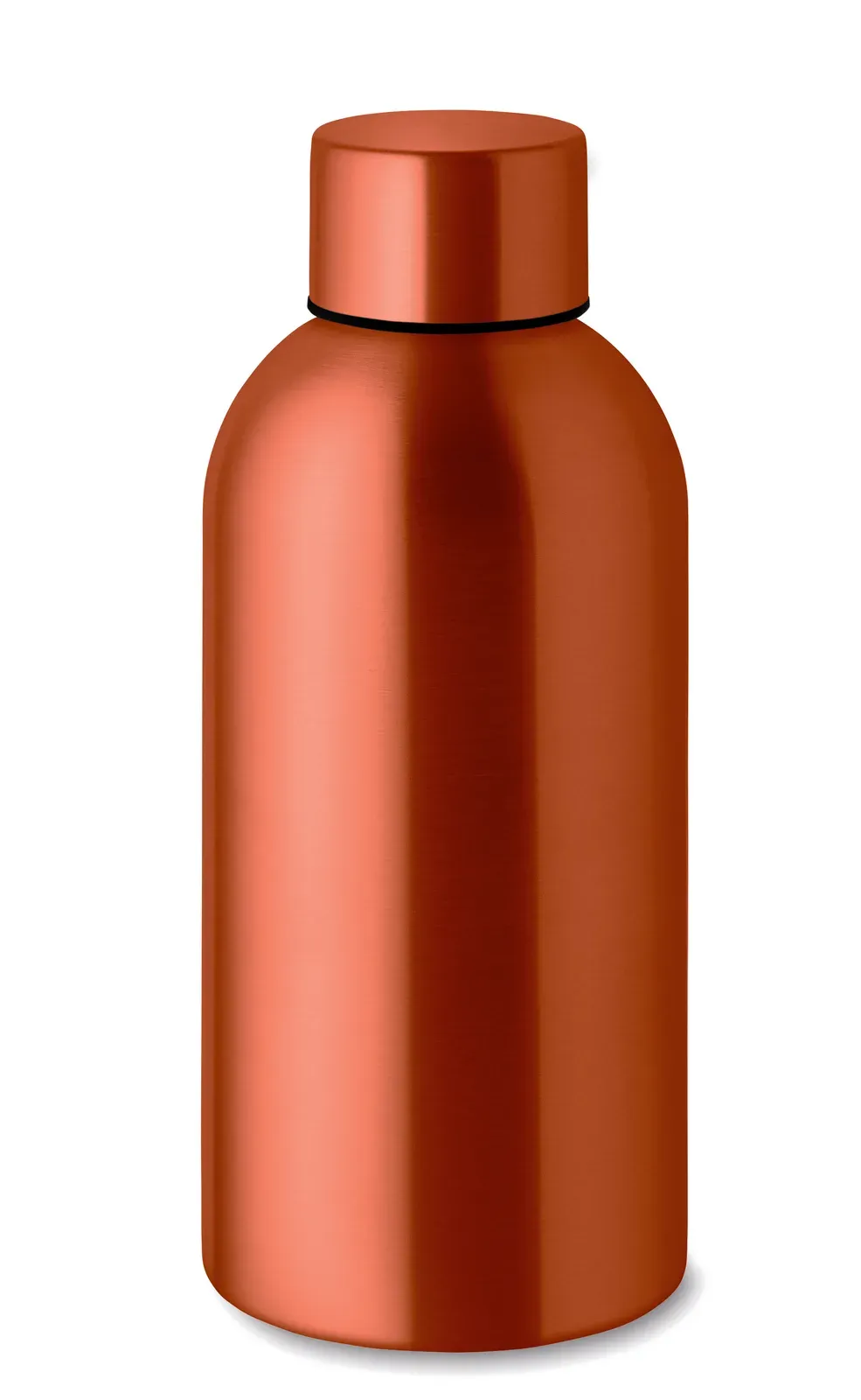 Athena Mid – Single Wall Bottle in Recycled Stainless Steel (90 % Recycled Stainless Steel and 10% Stainless Steel) with Lid — Orange